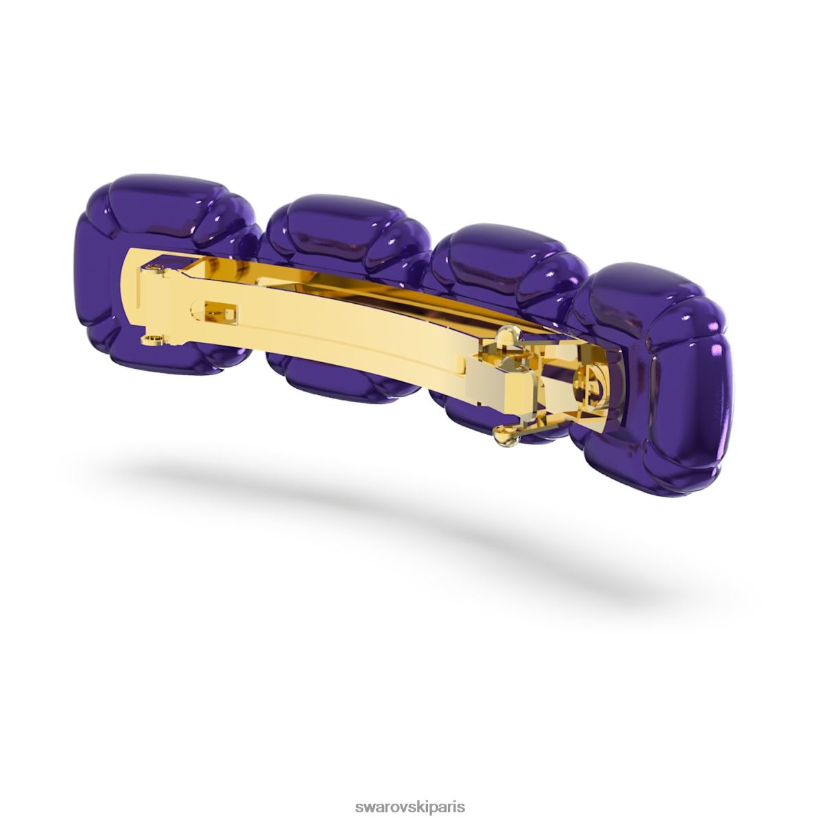 accessoires Swarovski pince à cheveux taille coussin, violet, métal doré RZD0XJ1478