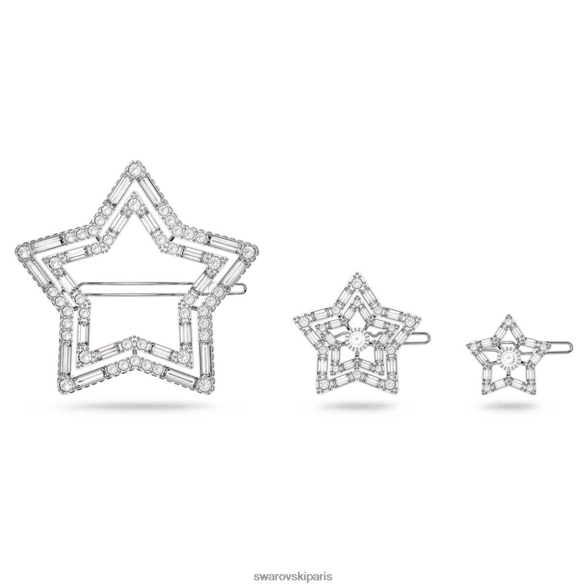 accessoires Swarovski pince à cheveux étoile, blanc, rhodié RZD0XJ1468
