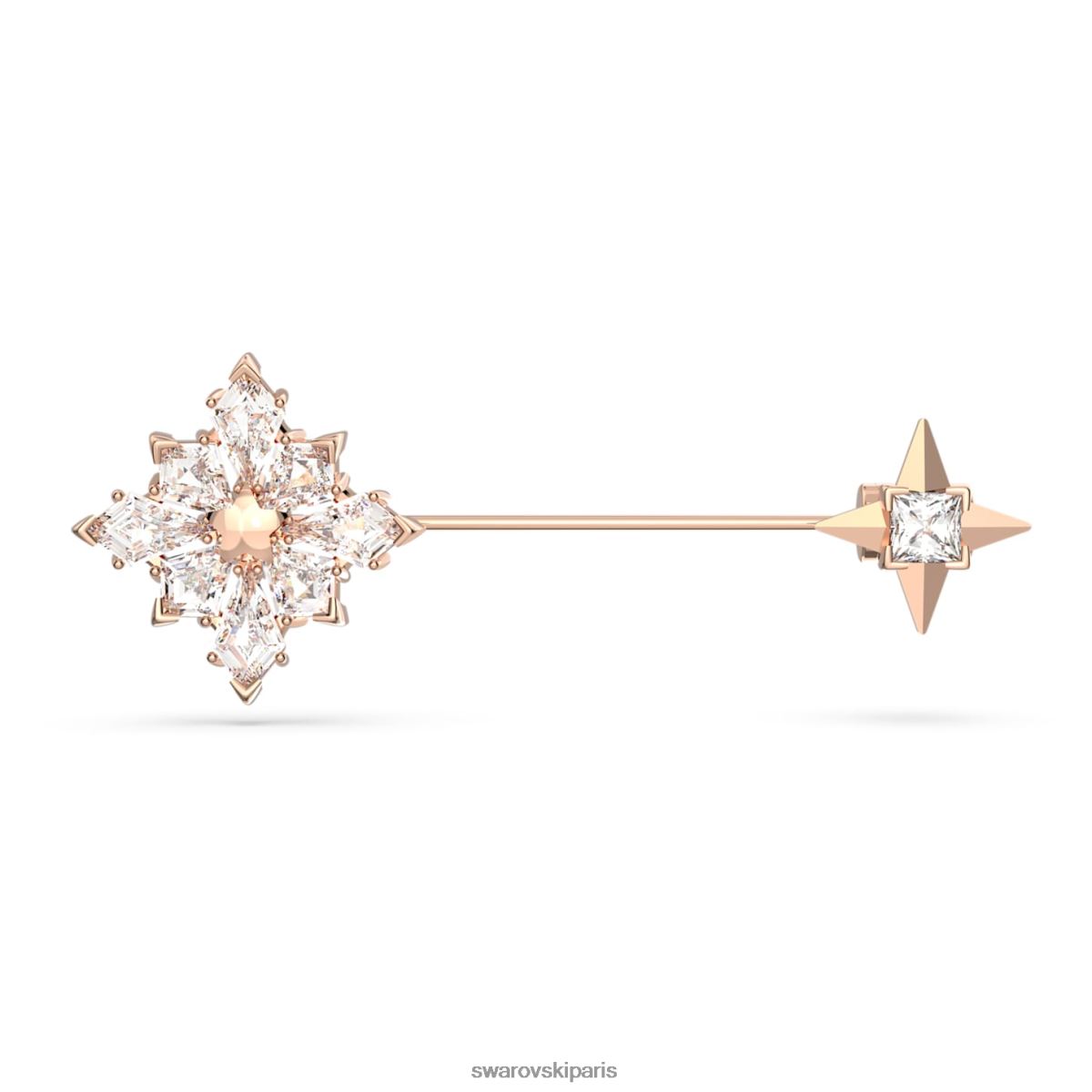 accessoires Swarovski broche Stella coupe cerf-volant, étoile, blanc, plaqué ton or rose RZD0XJ1102