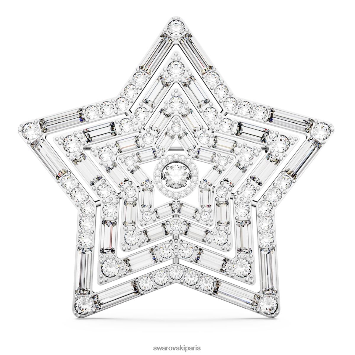 accessoires Swarovski broche Stella étoile, blanc, rhodié RZD0XJ1099