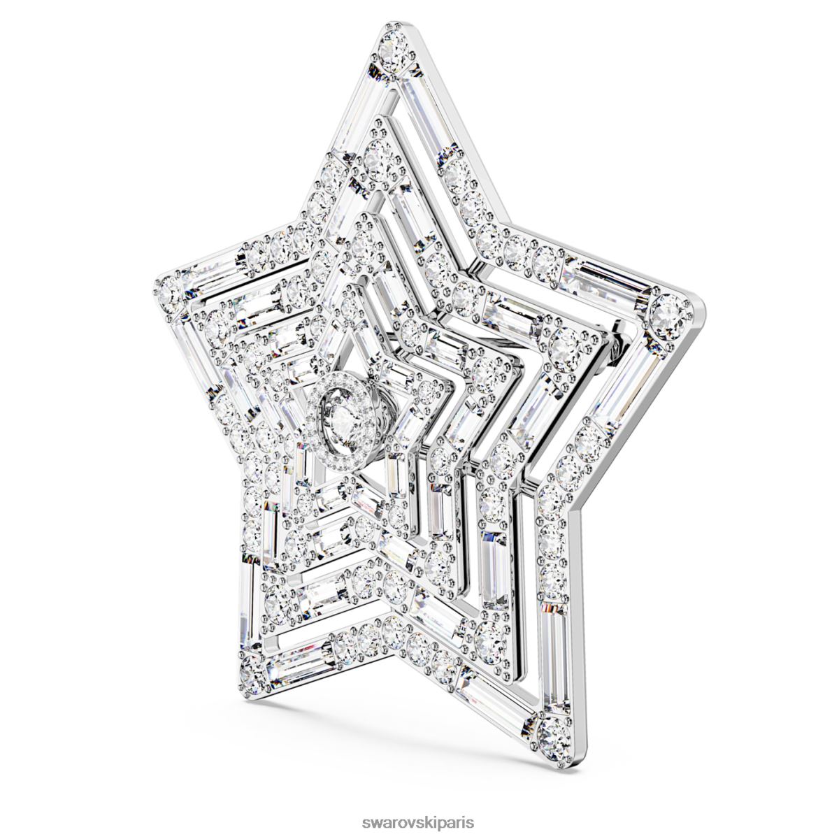 accessoires Swarovski broche Stella étoile, blanc, rhodié RZD0XJ1099