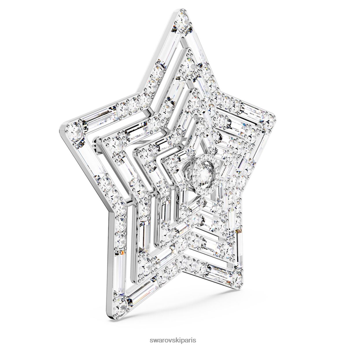 accessoires Swarovski broche Stella étoile, blanc, rhodié RZD0XJ1099