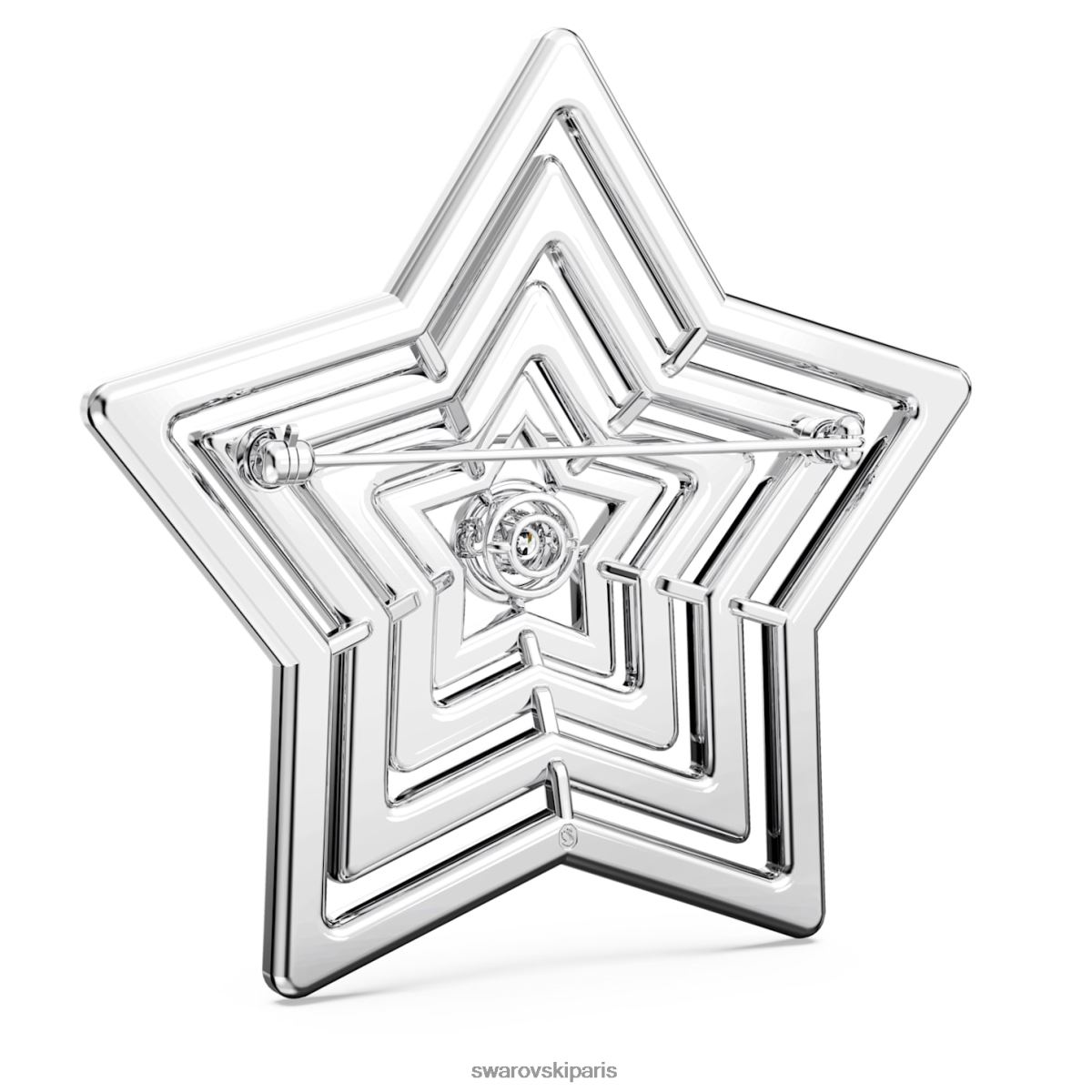 accessoires Swarovski broche Stella étoile, blanc, rhodié RZD0XJ1099