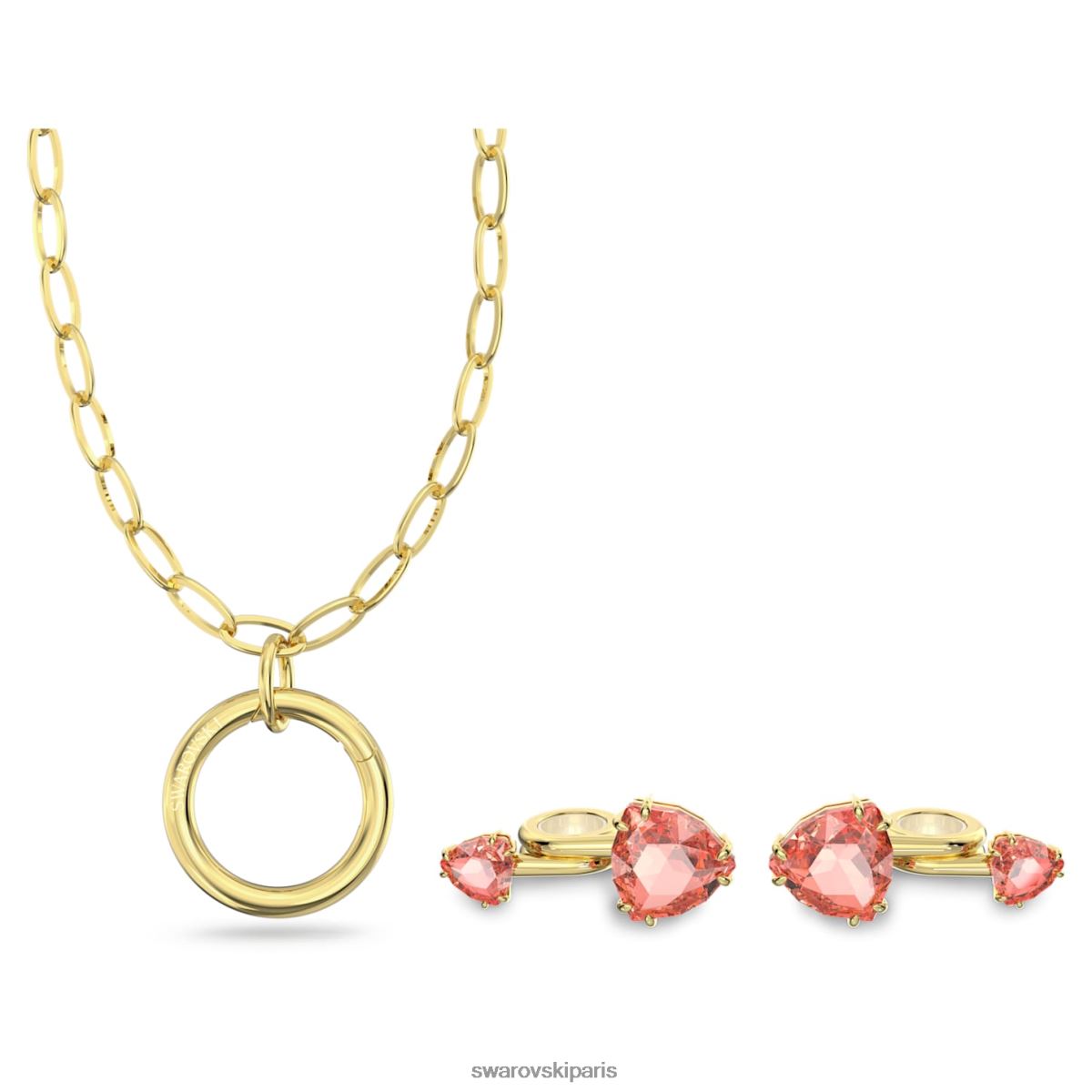 accessoires Swarovski bijoux en cosse rose, plaqué doré RZD0XJ1423