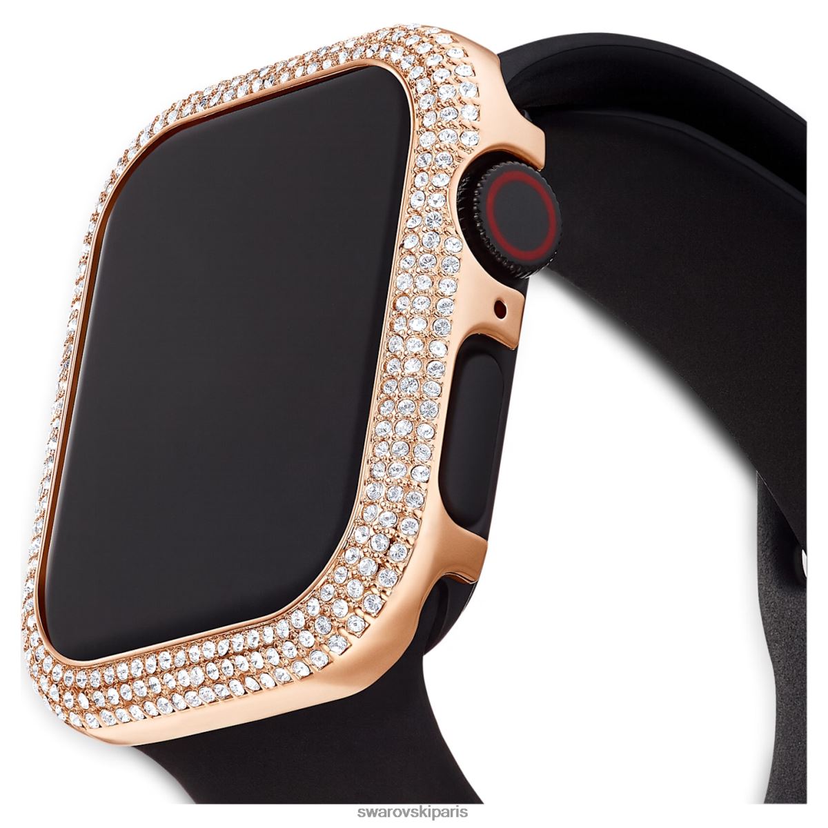 accessoires Swarovski coque scintillante compatible avec apple watch ton or rose RZD0XJ1418