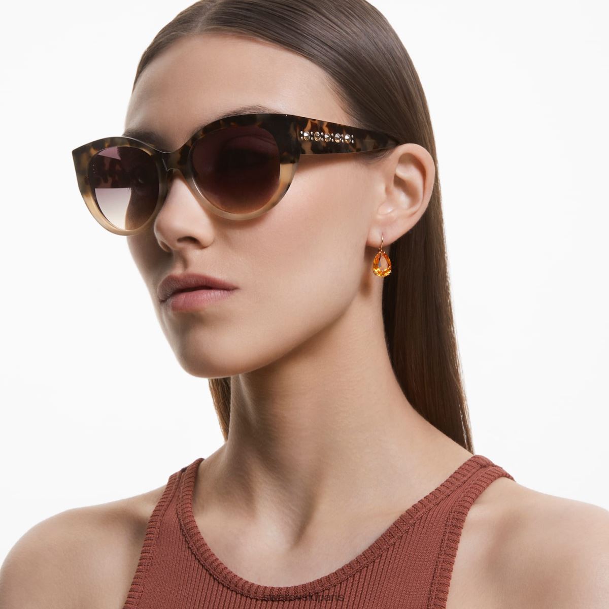 accessoires Swarovski des lunettes de soleil forme oeil de chat, sk0372 56f, multicolore RZD0XJ1435