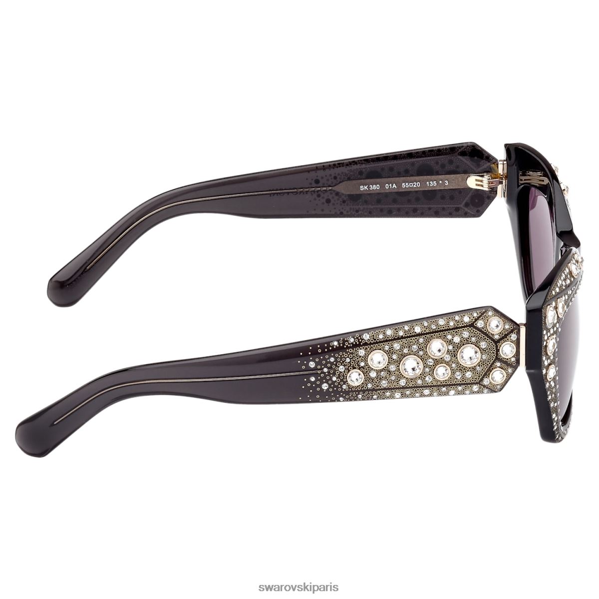 accessoires Swarovski des lunettes de soleil forme oeil de chat, sk0380 01a, noir RZD0XJ1438