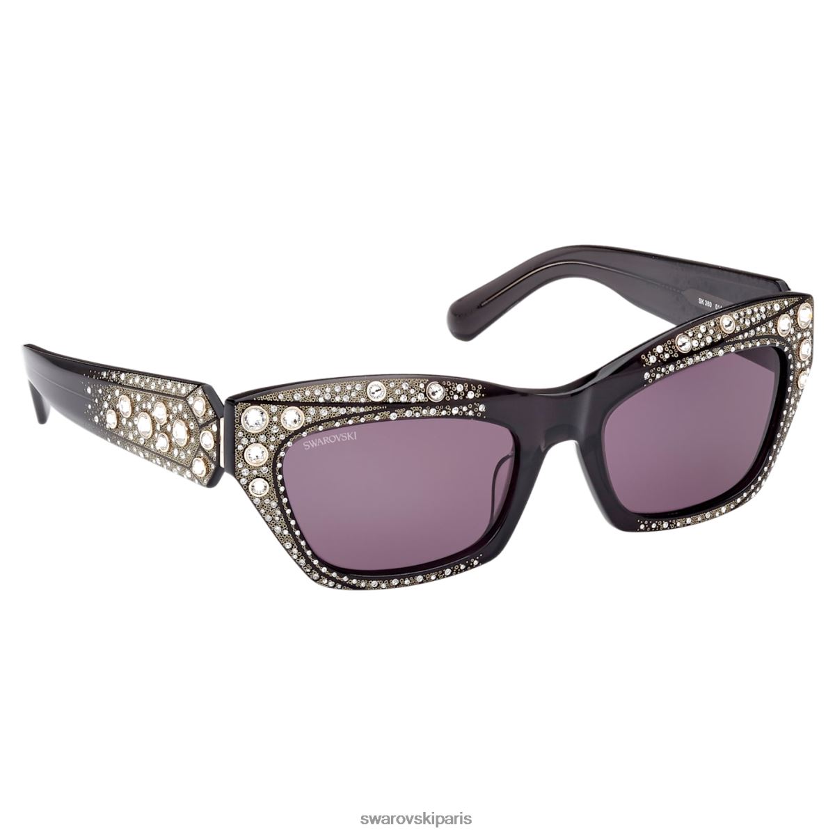 accessoires Swarovski des lunettes de soleil forme oeil de chat, sk0380 01a, noir RZD0XJ1438