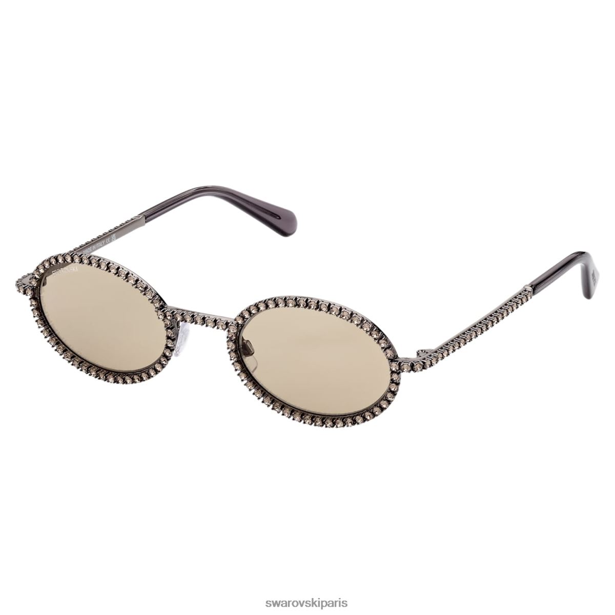 accessoires Swarovski des lunettes de soleil forme ovale, pavé, sk0340 08e, marron RZD0XJ1437