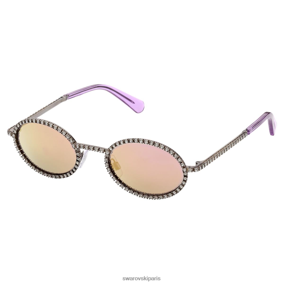 accessoires Swarovski des lunettes de soleil forme ovale, pavé, sk0340 08y, noir RZD0XJ1444