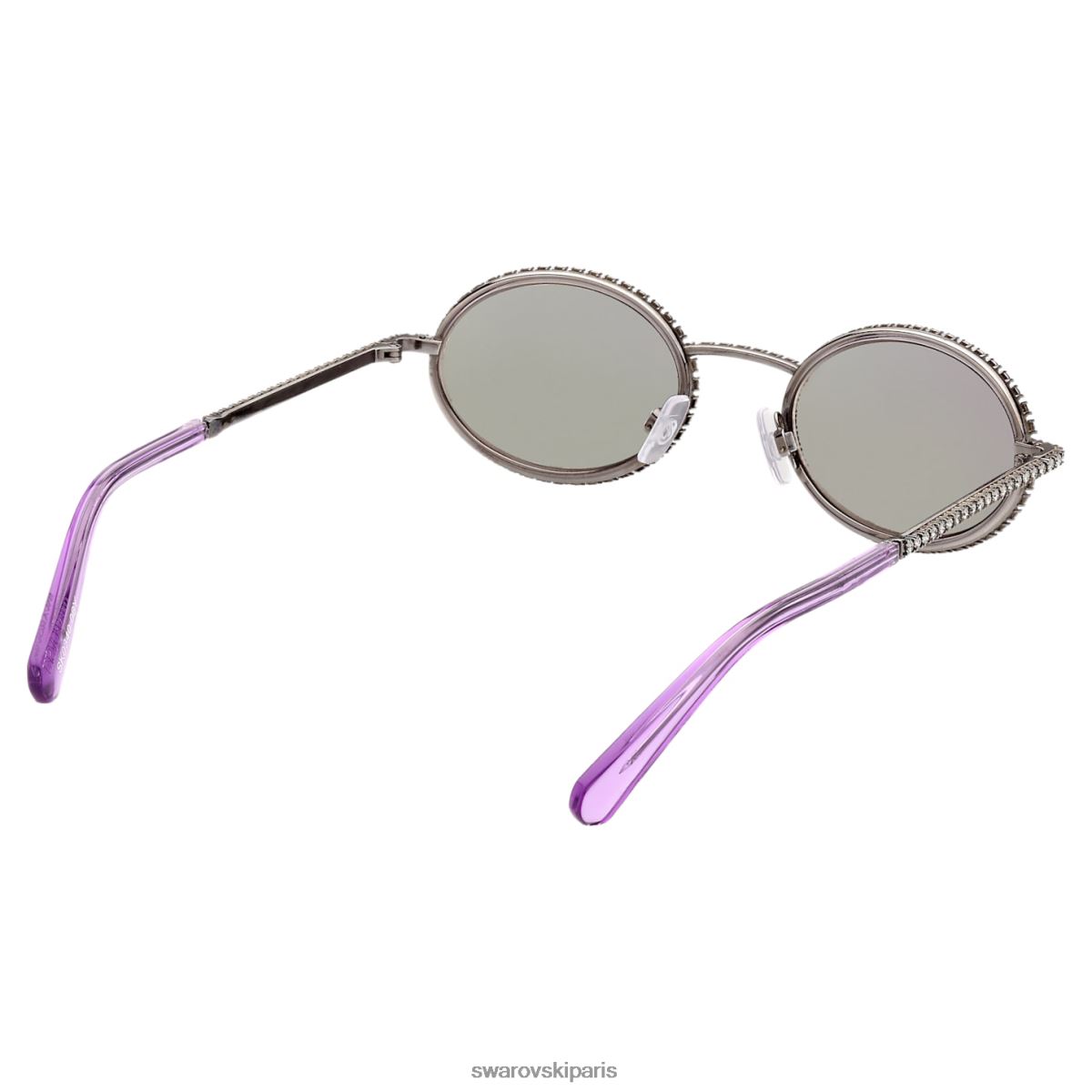 accessoires Swarovski des lunettes de soleil forme ovale, pavé, sk0340 08y, noir RZD0XJ1444