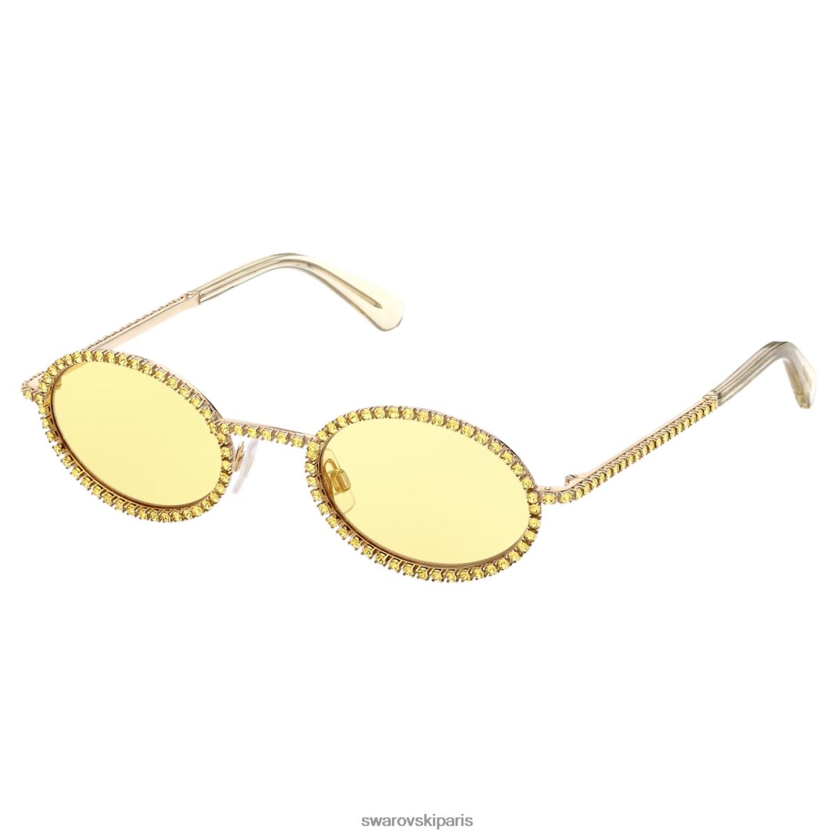 accessoires Swarovski des lunettes de soleil forme ovale, pavé, sk0340 32l, jaune RZD0XJ1448