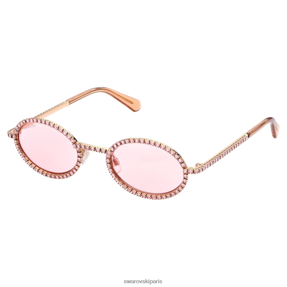 accessoires Swarovski des lunettes de soleil forme ovale, pavé, sk0340 33y, rose RZD0XJ1439