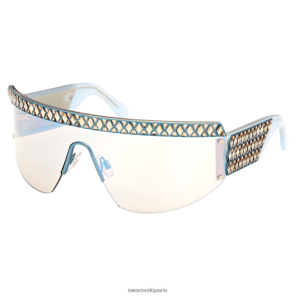 accessoires Swarovski des lunettes de soleil masque, teinte dégradée, sk0363 30x, bleu RZD0XJ1445