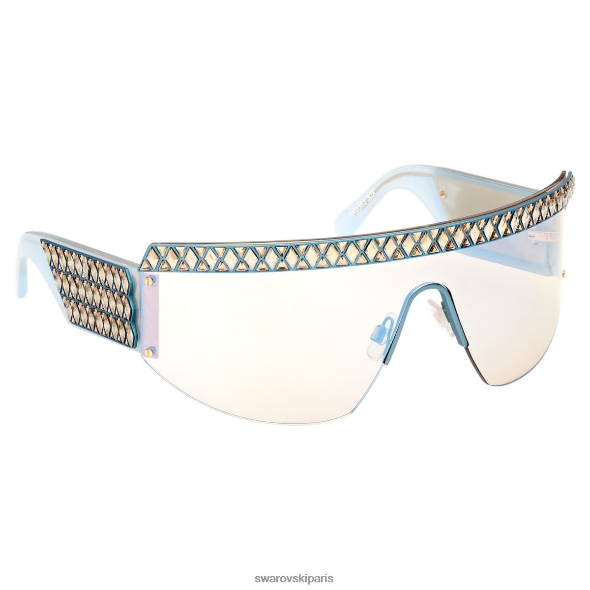 accessoires Swarovski des lunettes de soleil masque, teinte dégradée, sk0363 30x, bleu RZD0XJ1445