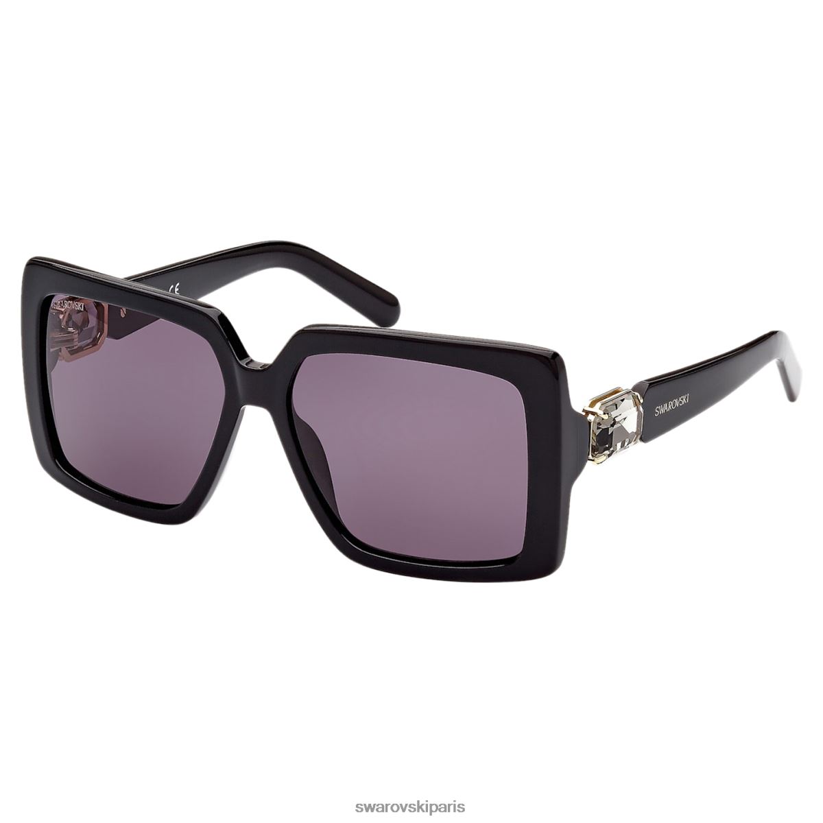 accessoires Swarovski des lunettes de soleil surdimensionné, forme carrée, sk0351 01a, noir RZD0XJ1454