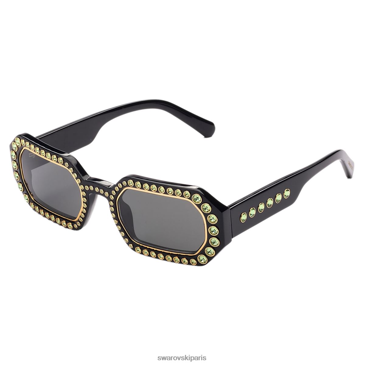 accessoires Swarovski lunettes de soleil forme octogonale pavé, sk0345 01a, noir RZD0XJ1441