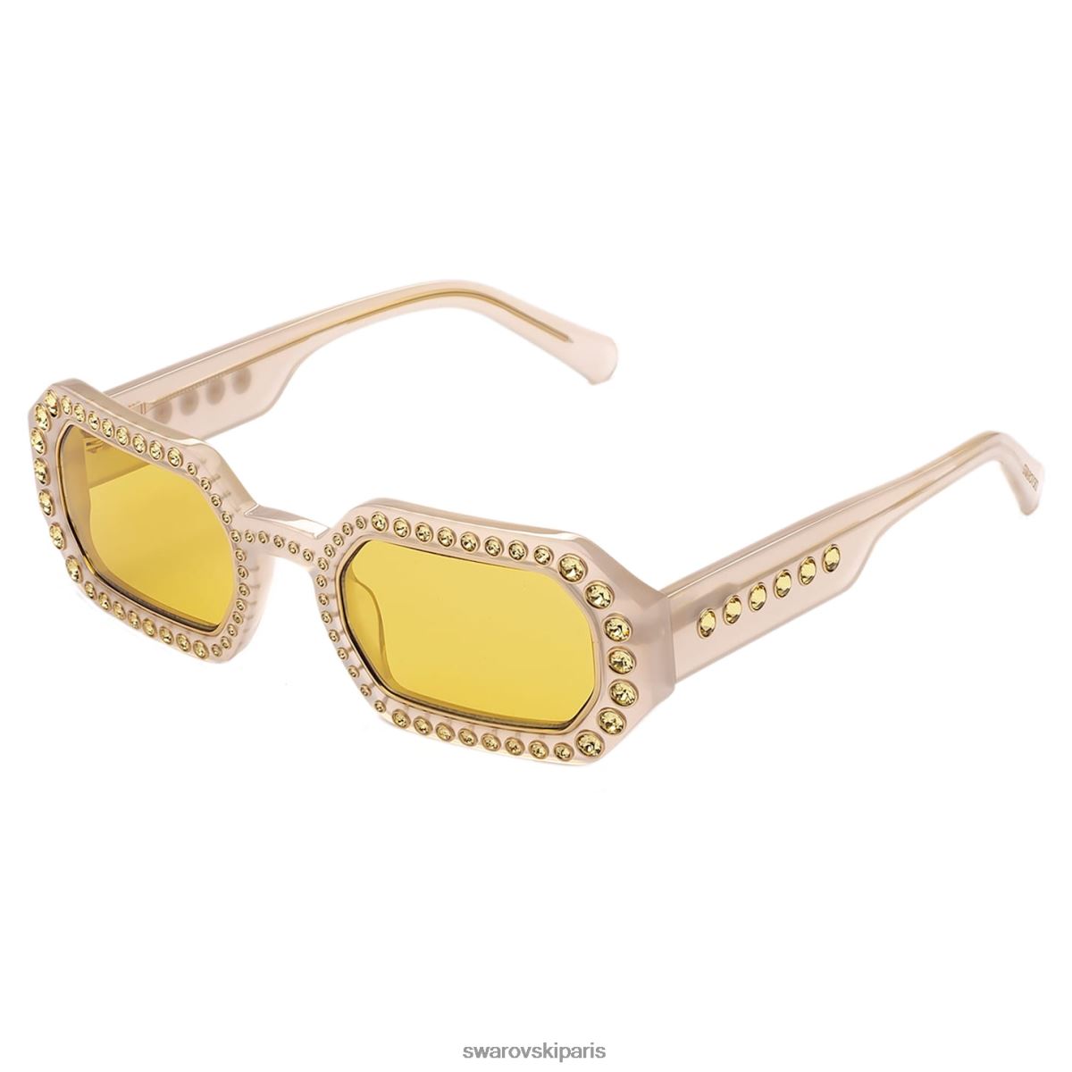 accessoires Swarovski lunettes de soleil forme octogonale pavé, sk0345 21j, jaune RZD0XJ1455