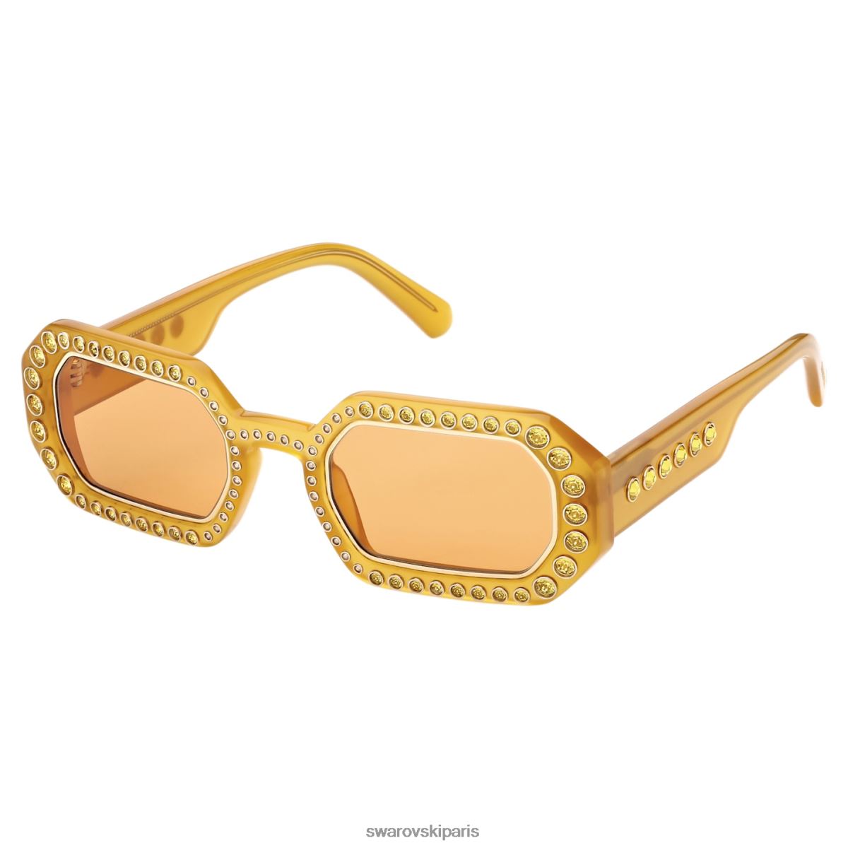 accessoires Swarovski lunettes de soleil forme octogonale pavé, sk0345 39e, orange RZD0XJ1451