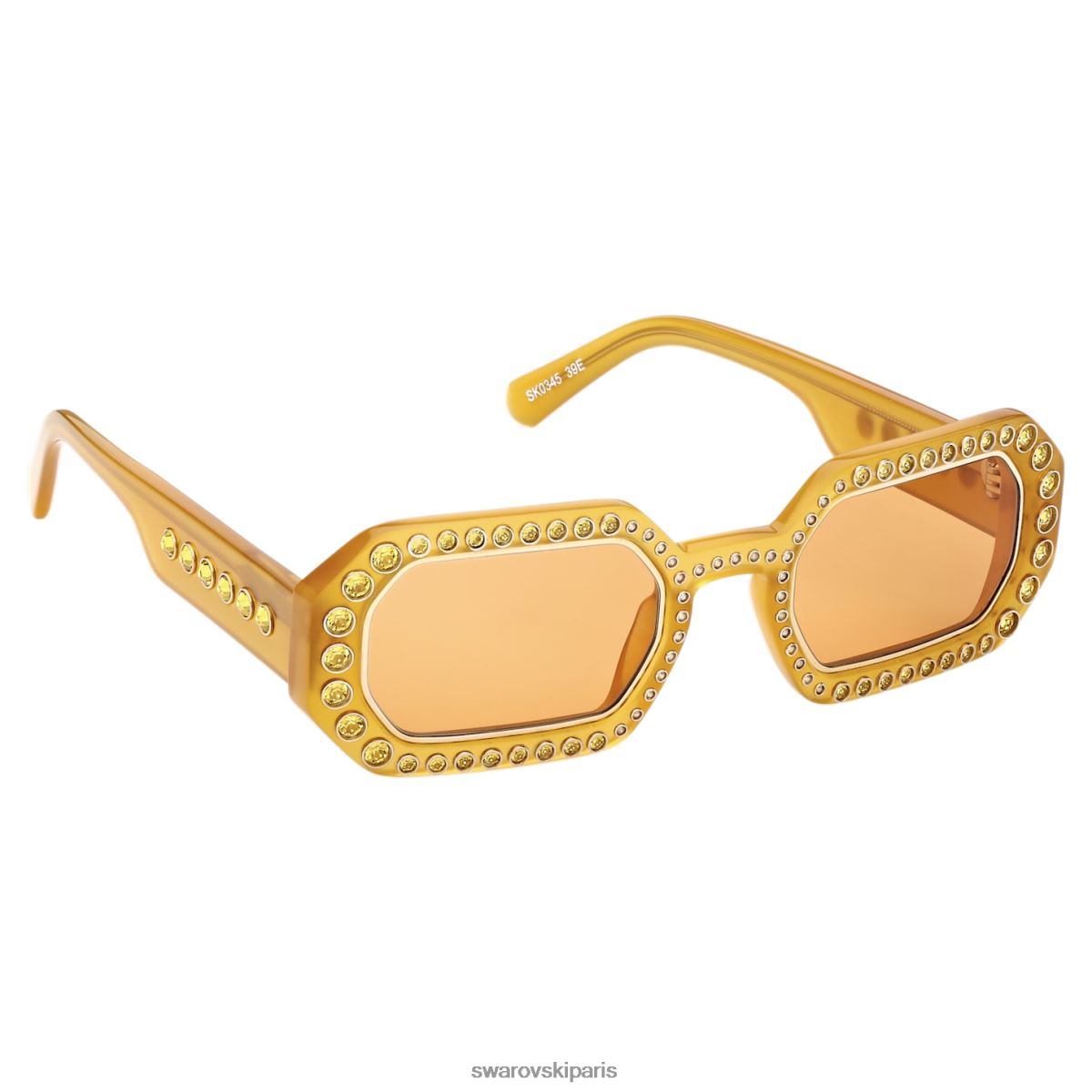 accessoires Swarovski lunettes de soleil forme octogonale pavé, sk0345 39e, orange RZD0XJ1451