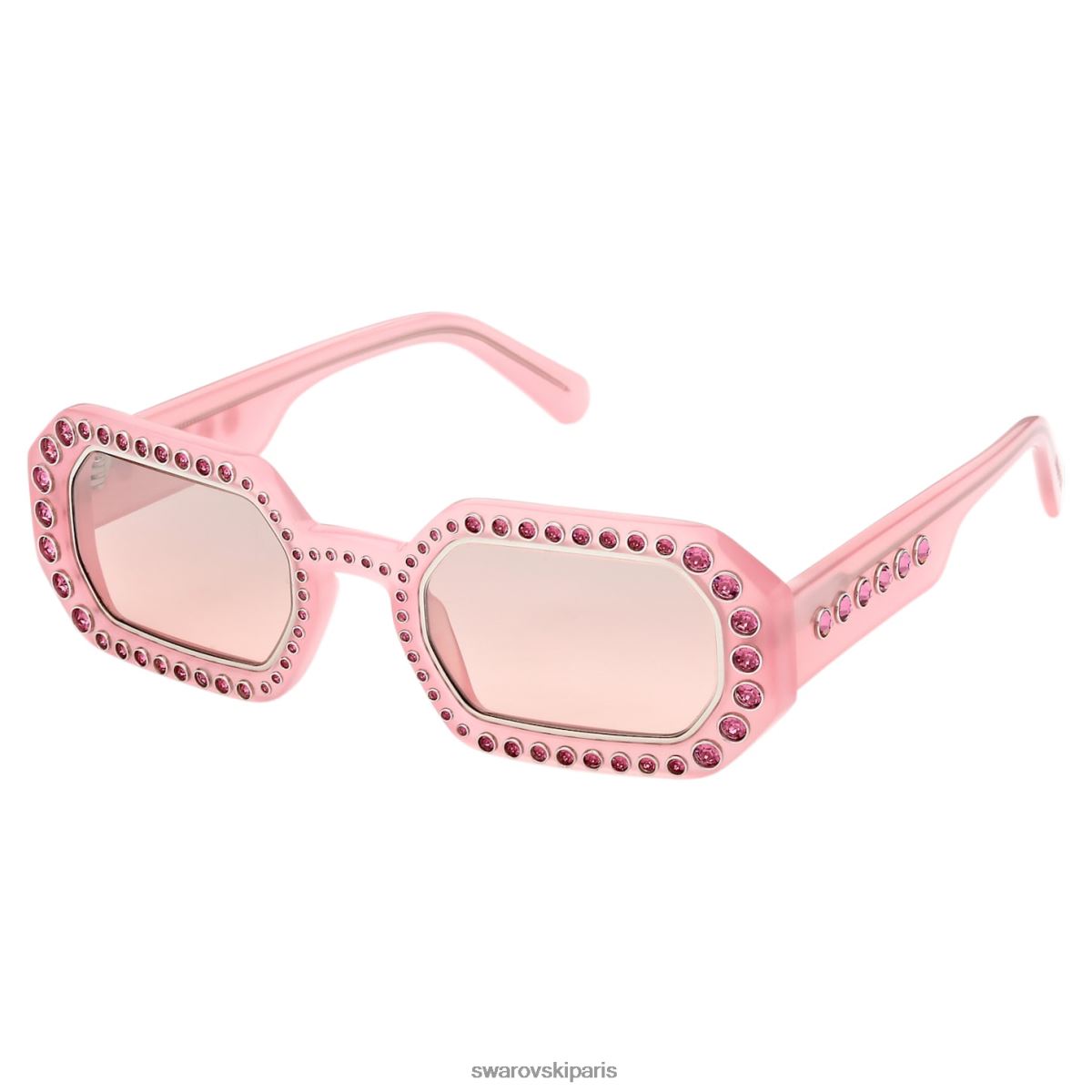 accessoires Swarovski lunettes de soleil forme octogonale pavé, sk0345 72u, rose RZD0XJ1447