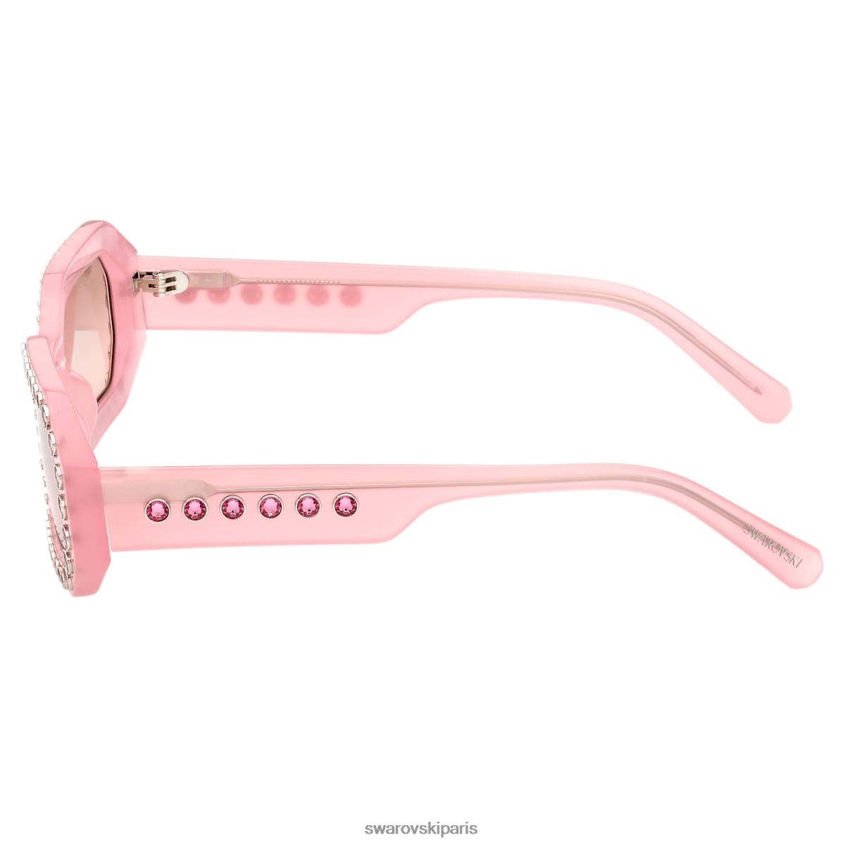 accessoires Swarovski lunettes de soleil forme octogonale pavé, sk0345 72u, rose RZD0XJ1447