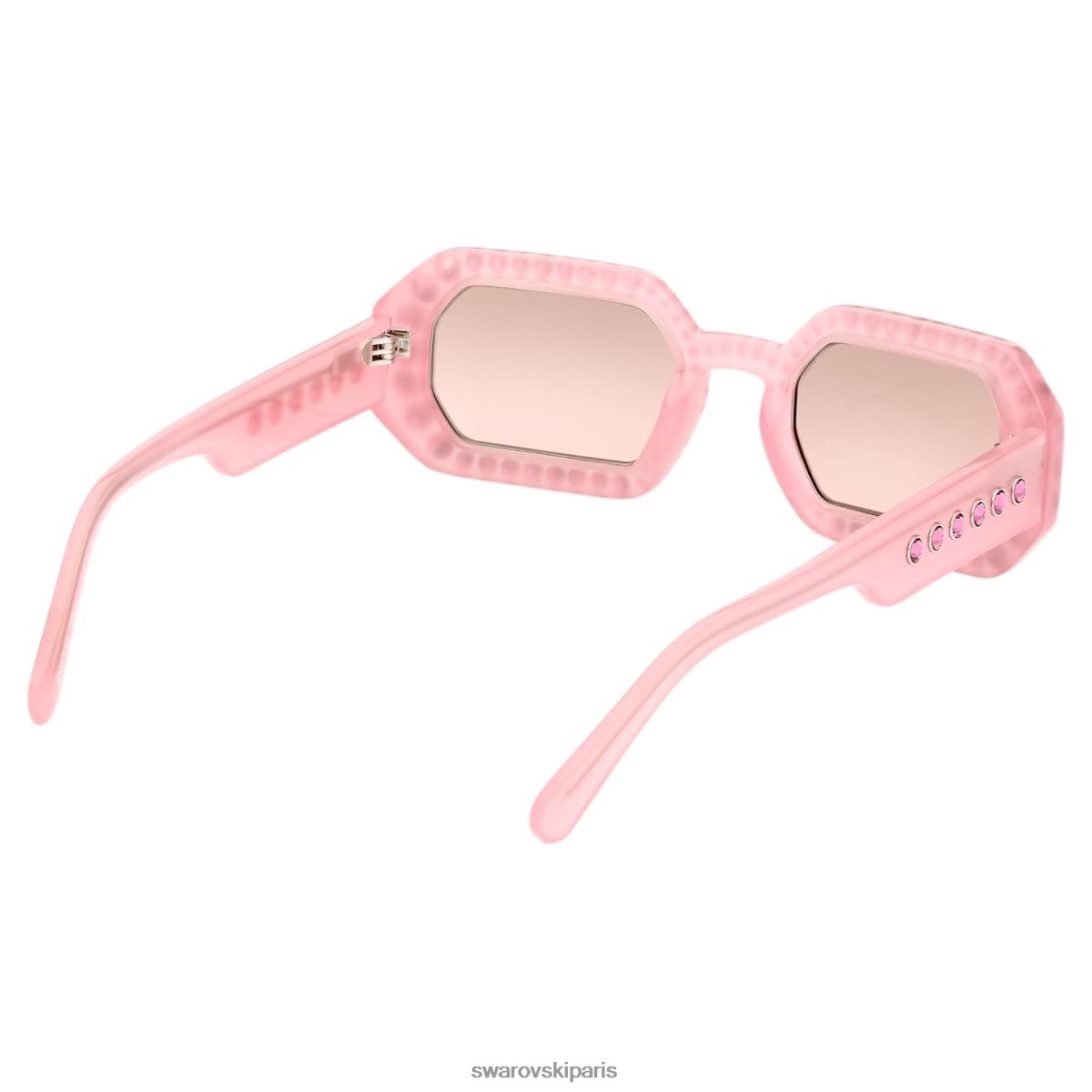 accessoires Swarovski lunettes de soleil forme octogonale pavé, sk0345 72u, rose RZD0XJ1447