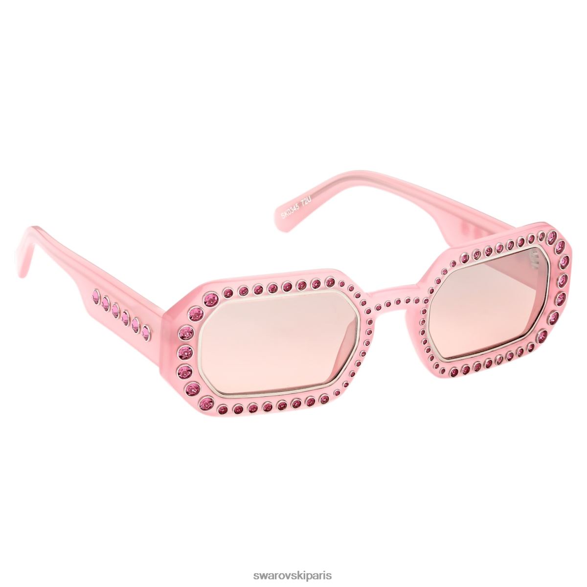 accessoires Swarovski lunettes de soleil forme octogonale pavé, sk0345 72u, rose RZD0XJ1447