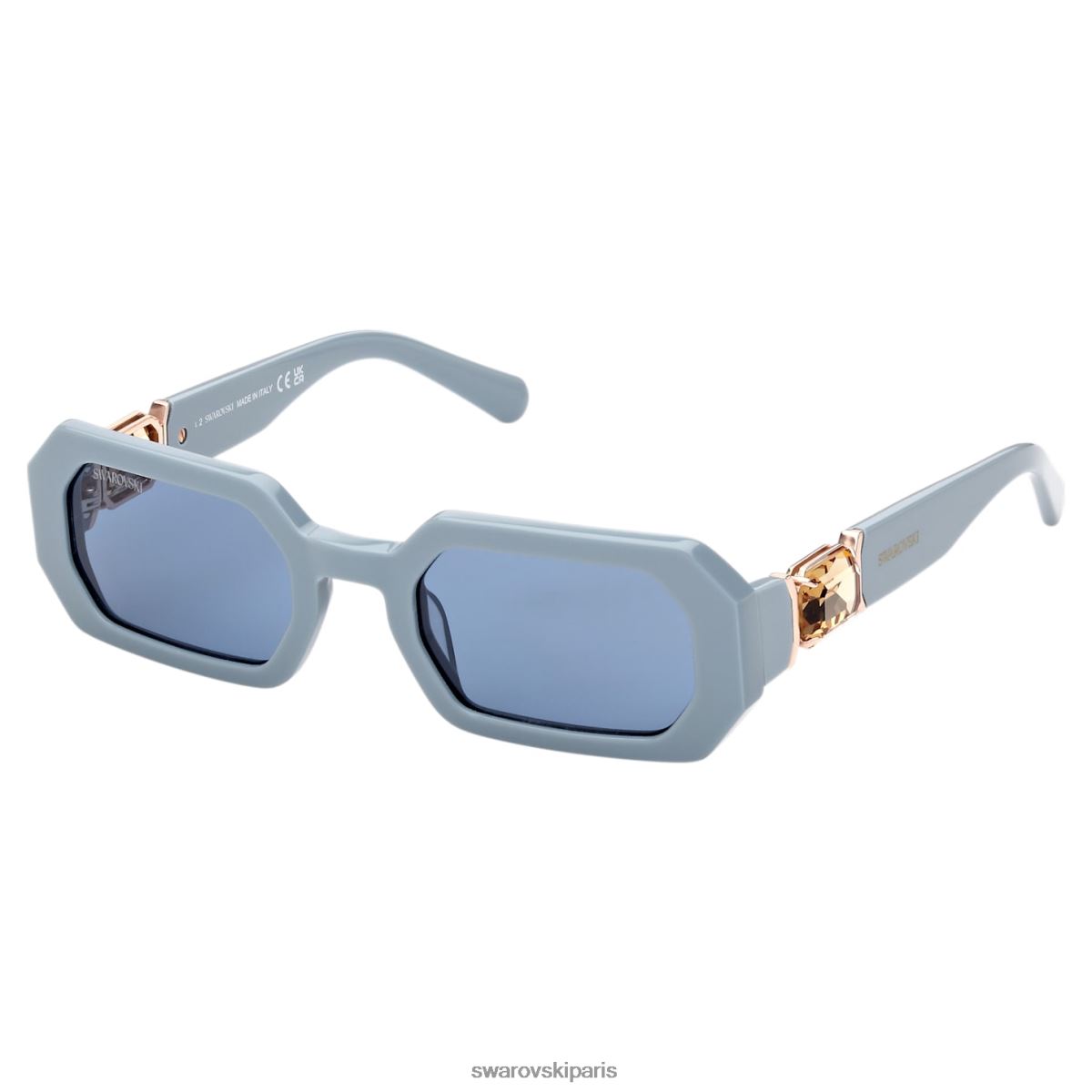 accessoires Swarovski lunettes de soleil forme octogonale sk0349 84v, bleu RZD0XJ1436