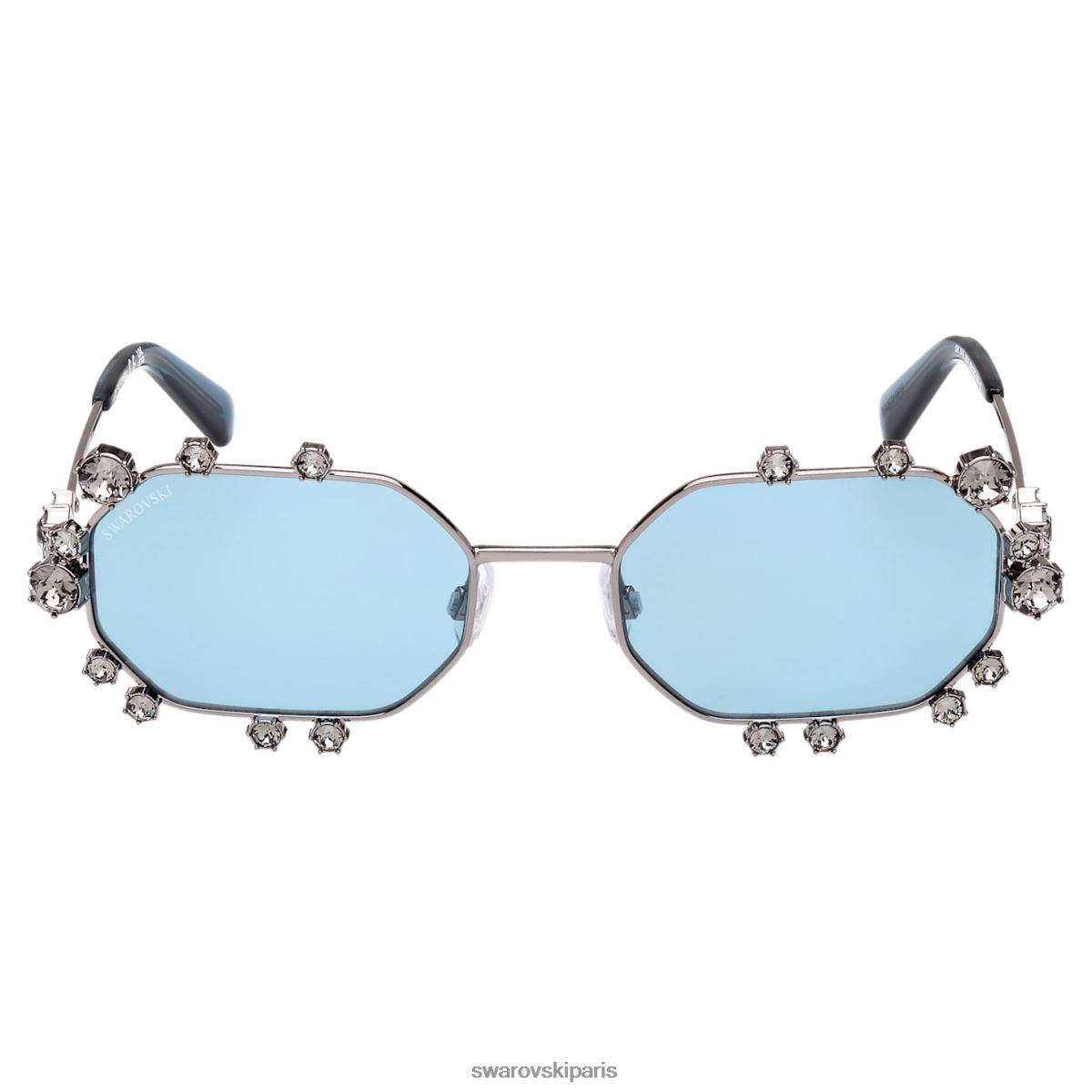 accessoires Swarovski lunettes de soleil forme octogonale sk0376 20v, bleu RZD0XJ1433