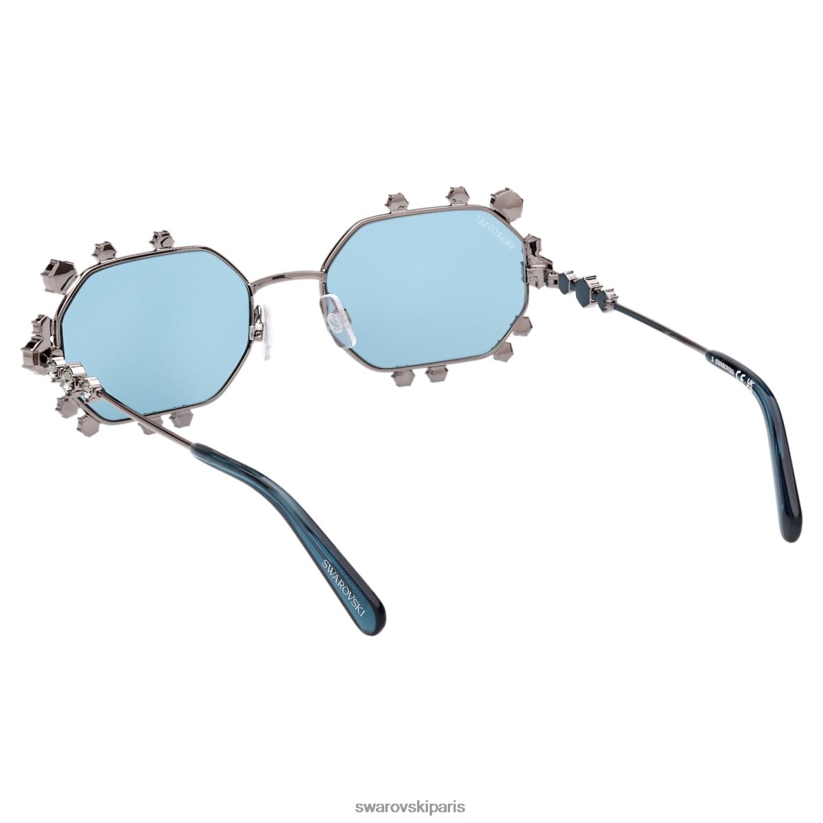 accessoires Swarovski lunettes de soleil forme octogonale sk0376 20v, bleu RZD0XJ1433