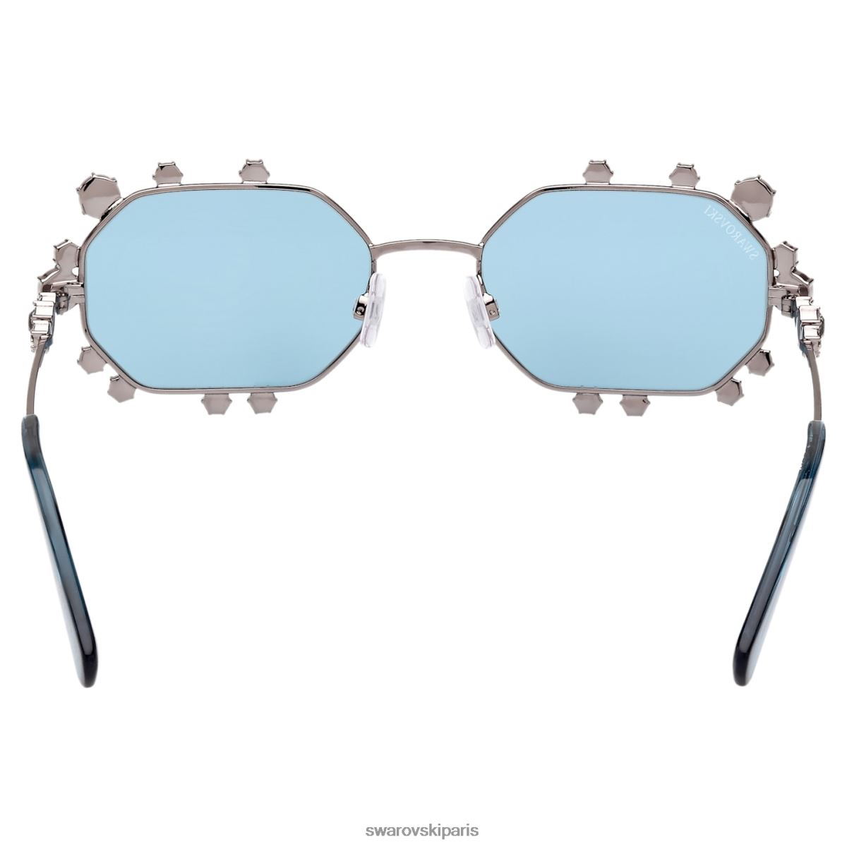 accessoires Swarovski lunettes de soleil forme octogonale sk0376 20v, bleu RZD0XJ1433