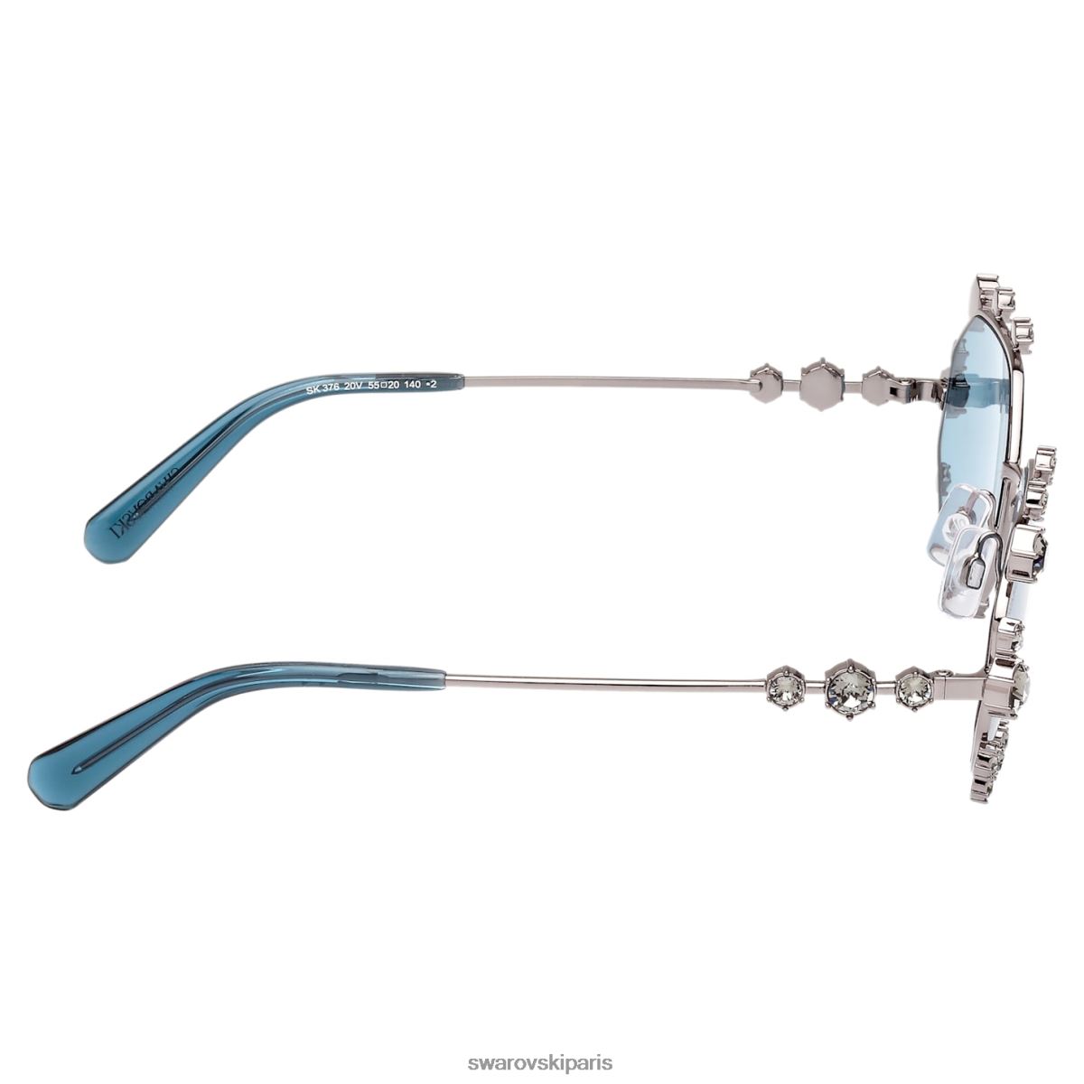 accessoires Swarovski lunettes de soleil forme octogonale sk0376 20v, bleu RZD0XJ1433