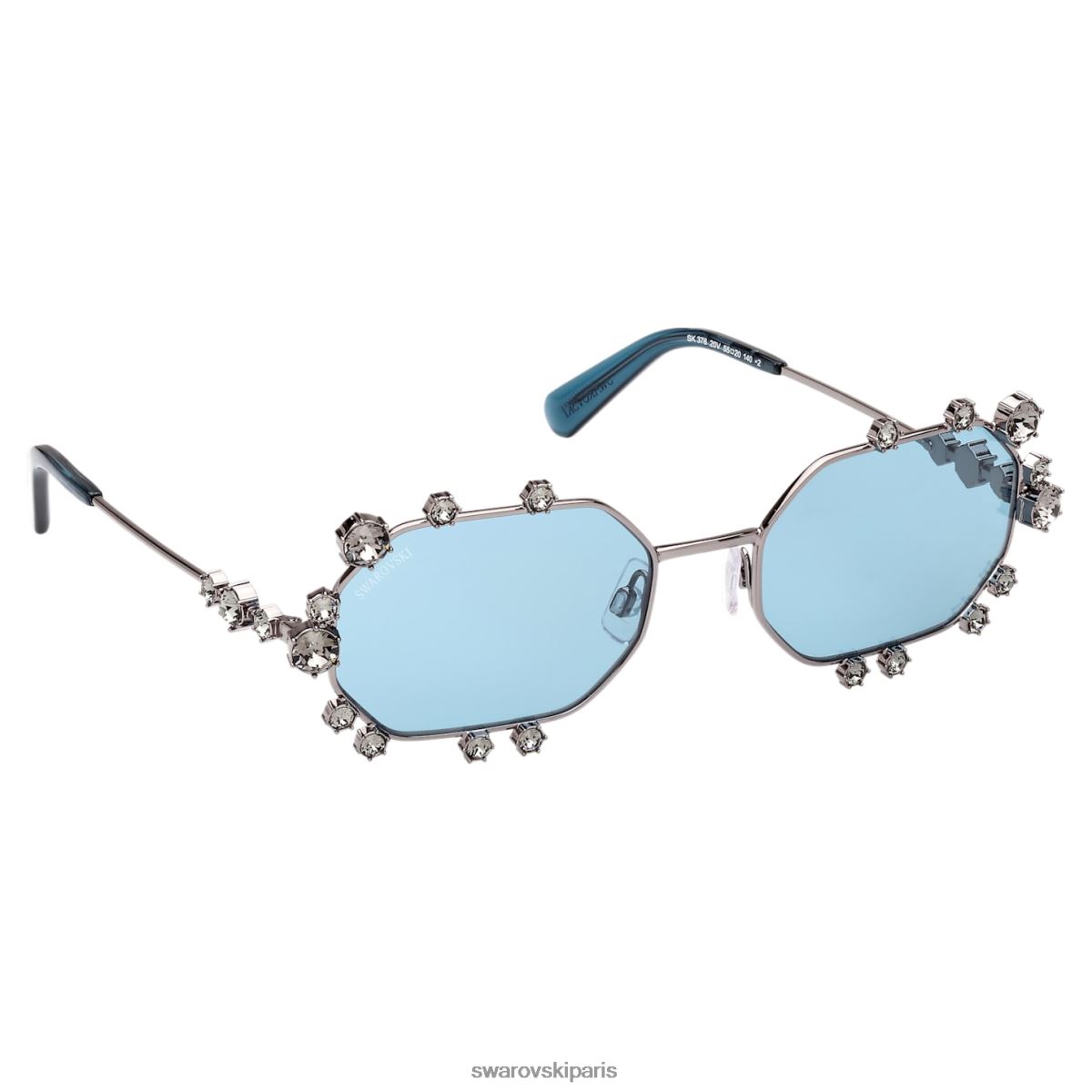 accessoires Swarovski lunettes de soleil forme octogonale sk0376 20v, bleu RZD0XJ1433