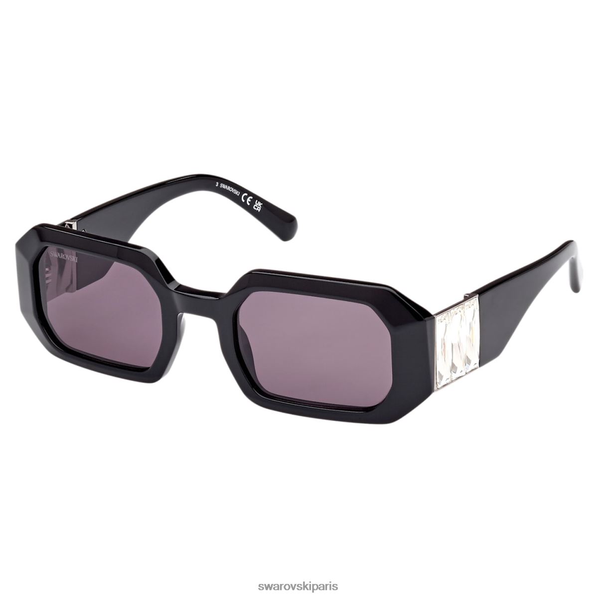 accessoires Swarovski lunettes de soleil forme octogonale sk0387 01a, noir RZD0XJ1442