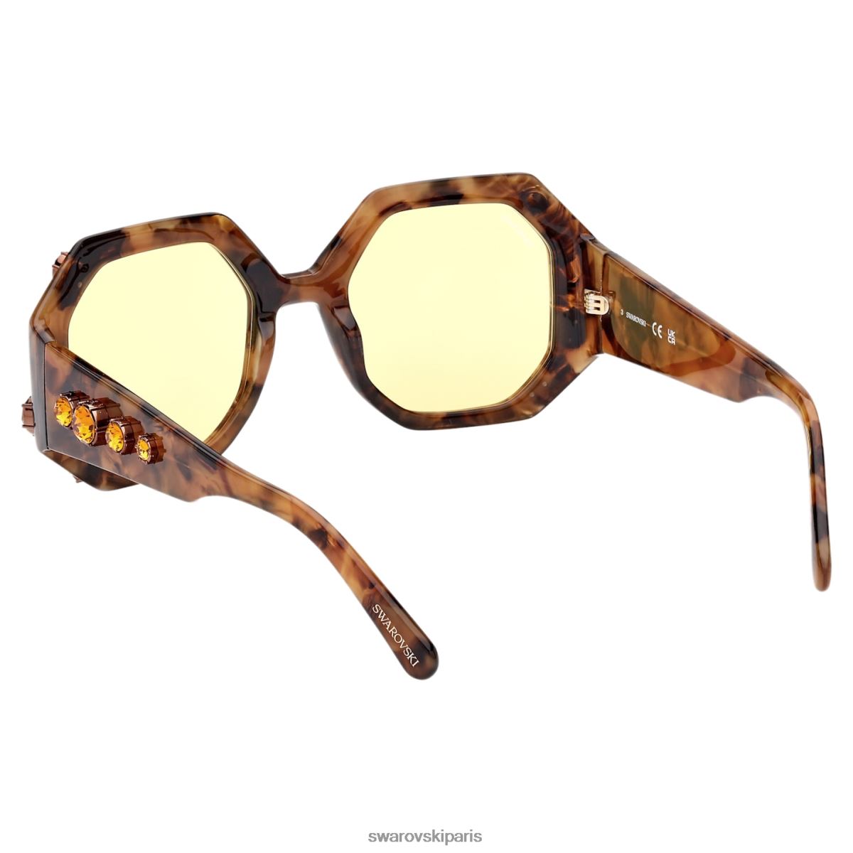 accessoires Swarovski lunettes de soleil forme octogonale surdimensionné, sk0375 52g, marron RZD0XJ1446