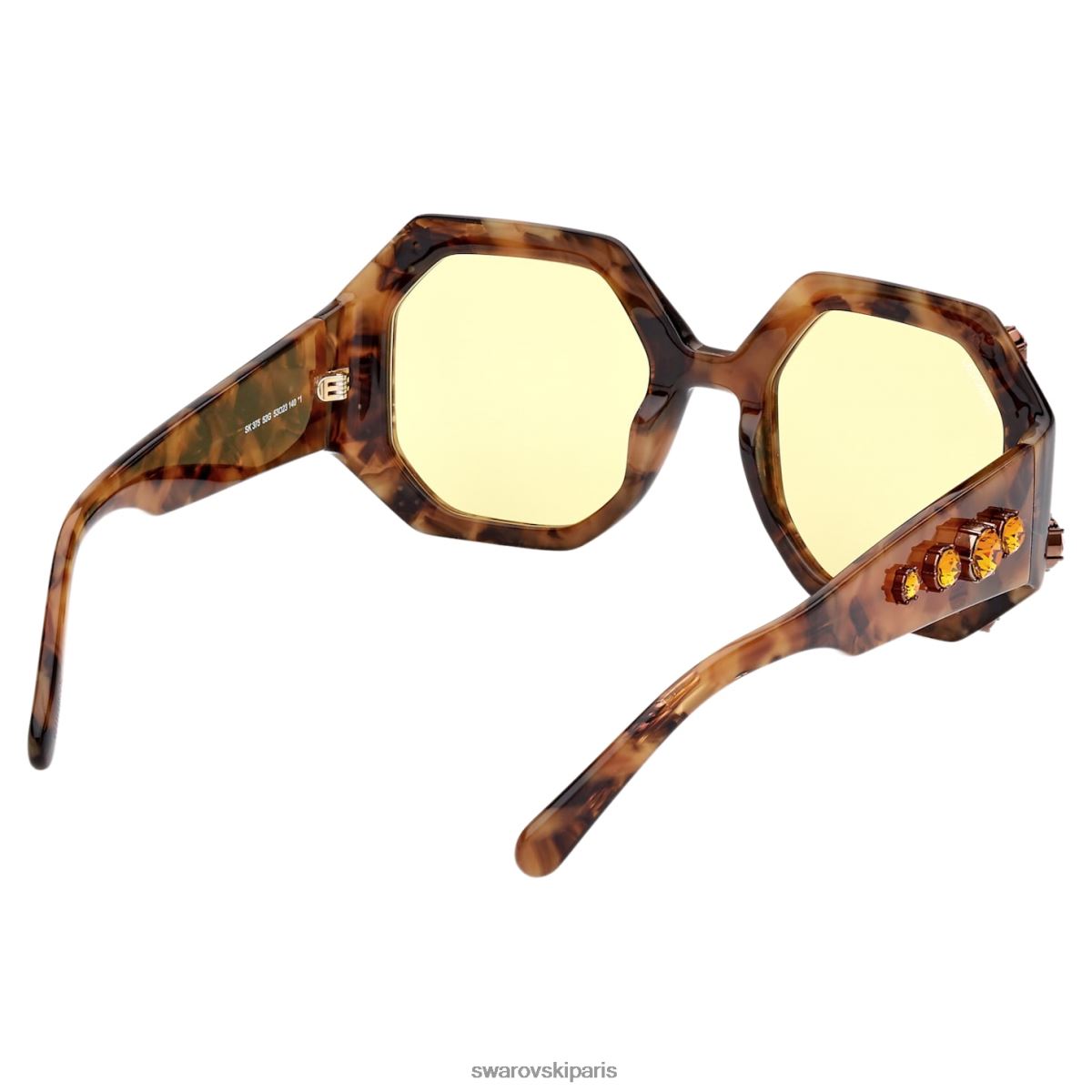 accessoires Swarovski lunettes de soleil forme octogonale surdimensionné, sk0375 52g, marron RZD0XJ1446