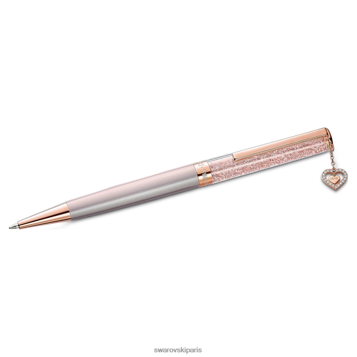 accessoires Swarovski stylo à bille cristallin cœur, ton or rose, laqué rose, plaqué ton or rose RZD0XJ1284