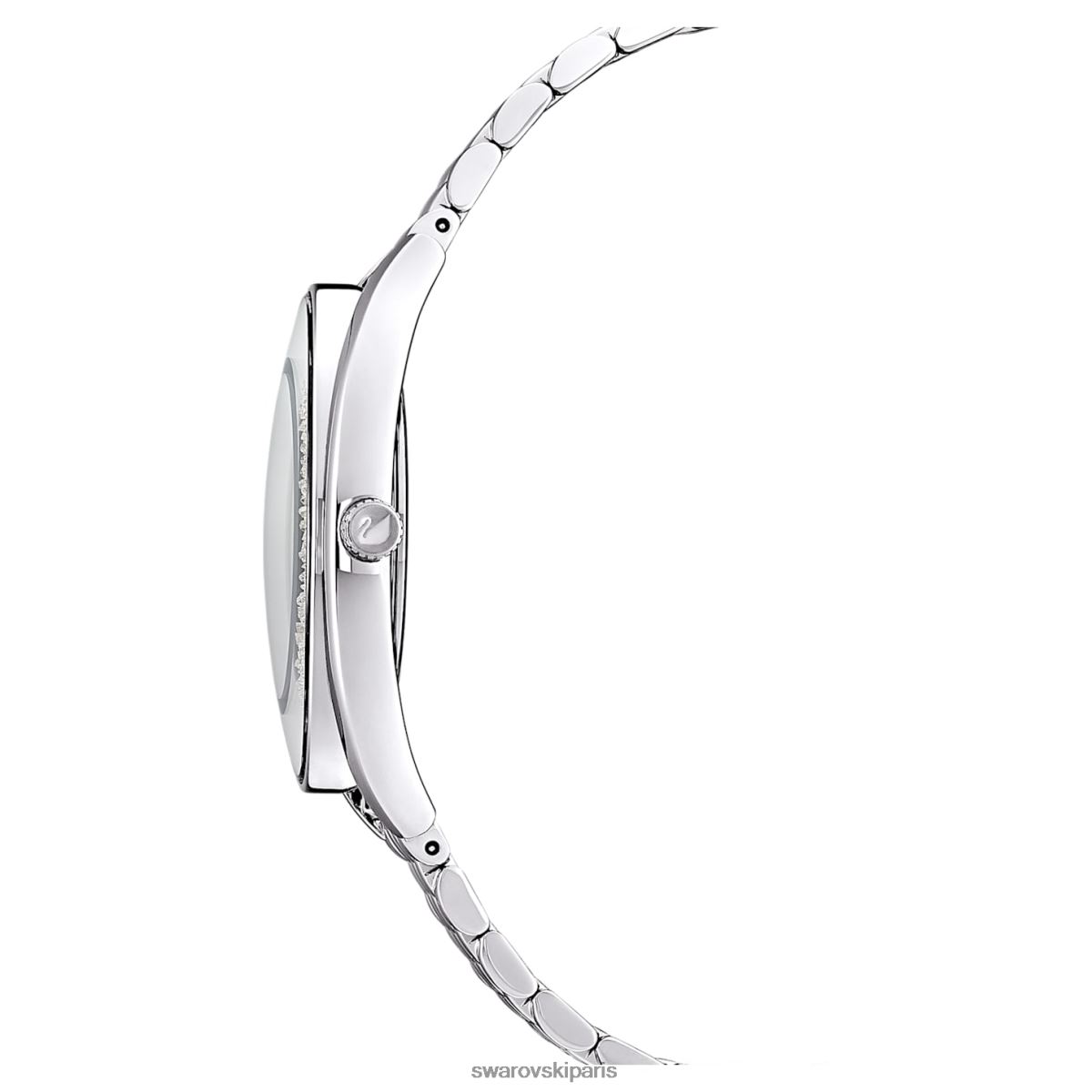 accessoires Swarovski montre aura cristalline fabrication suisse, bracelet en métal, ton argenté, acier inoxydable RZD0XJ1235