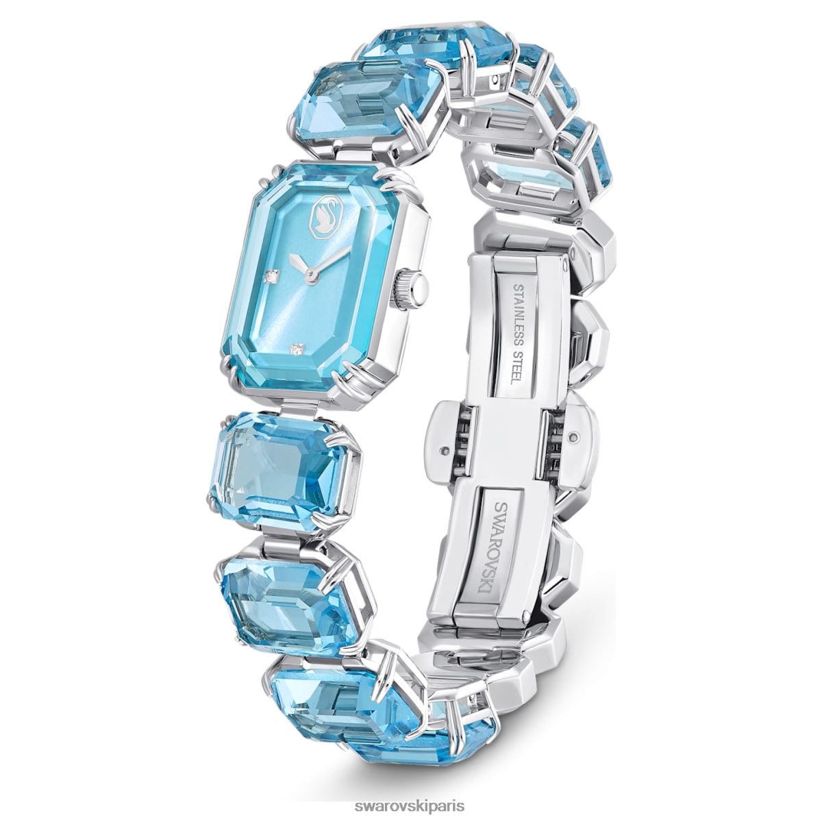 accessoires Swarovski montre bracelet taille octogonale, bleu, acier inoxydable RZD0XJ1219