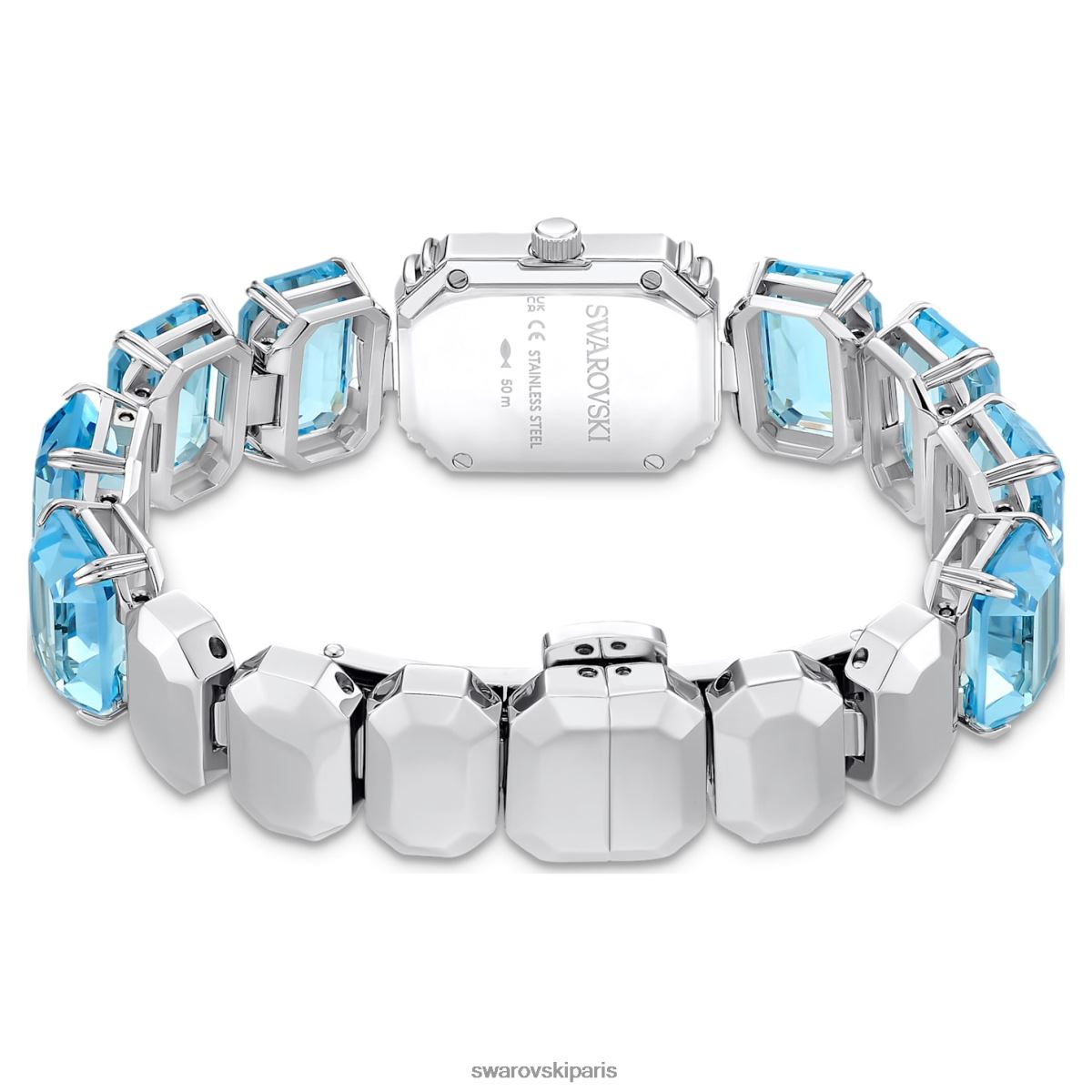 accessoires Swarovski montre bracelet taille octogonale, bleu, acier inoxydable RZD0XJ1219