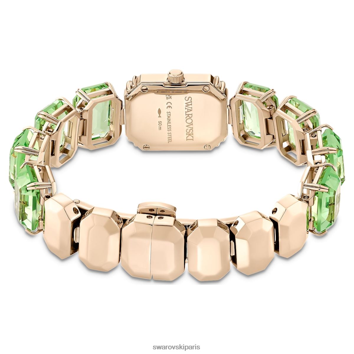 accessoires Swarovski montre bracelet taille octogonale, vert, finition dorée champagne RZD0XJ1142