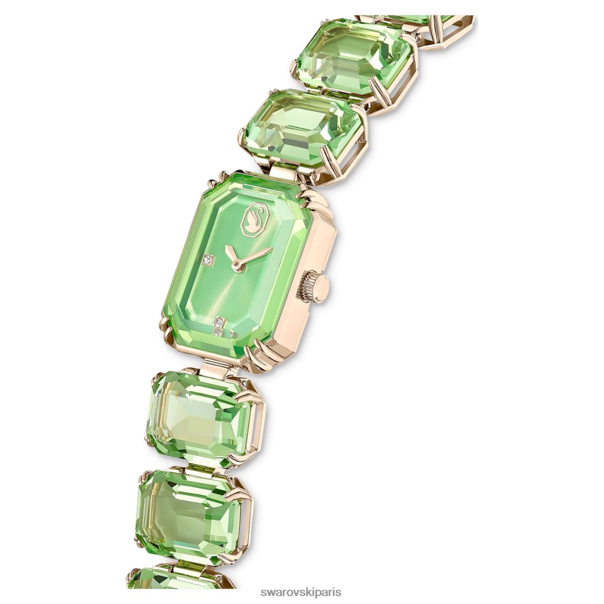 accessoires Swarovski montre bracelet taille octogonale, vert, finition dorée champagne RZD0XJ1142