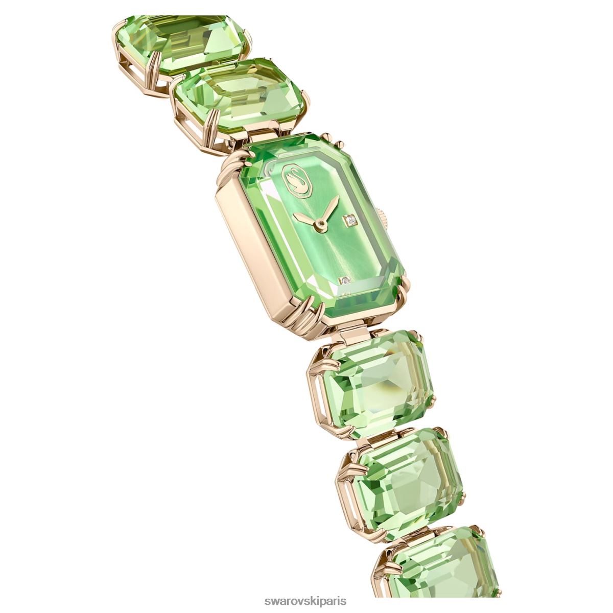 accessoires Swarovski montre bracelet taille octogonale, vert, finition dorée champagne RZD0XJ1142