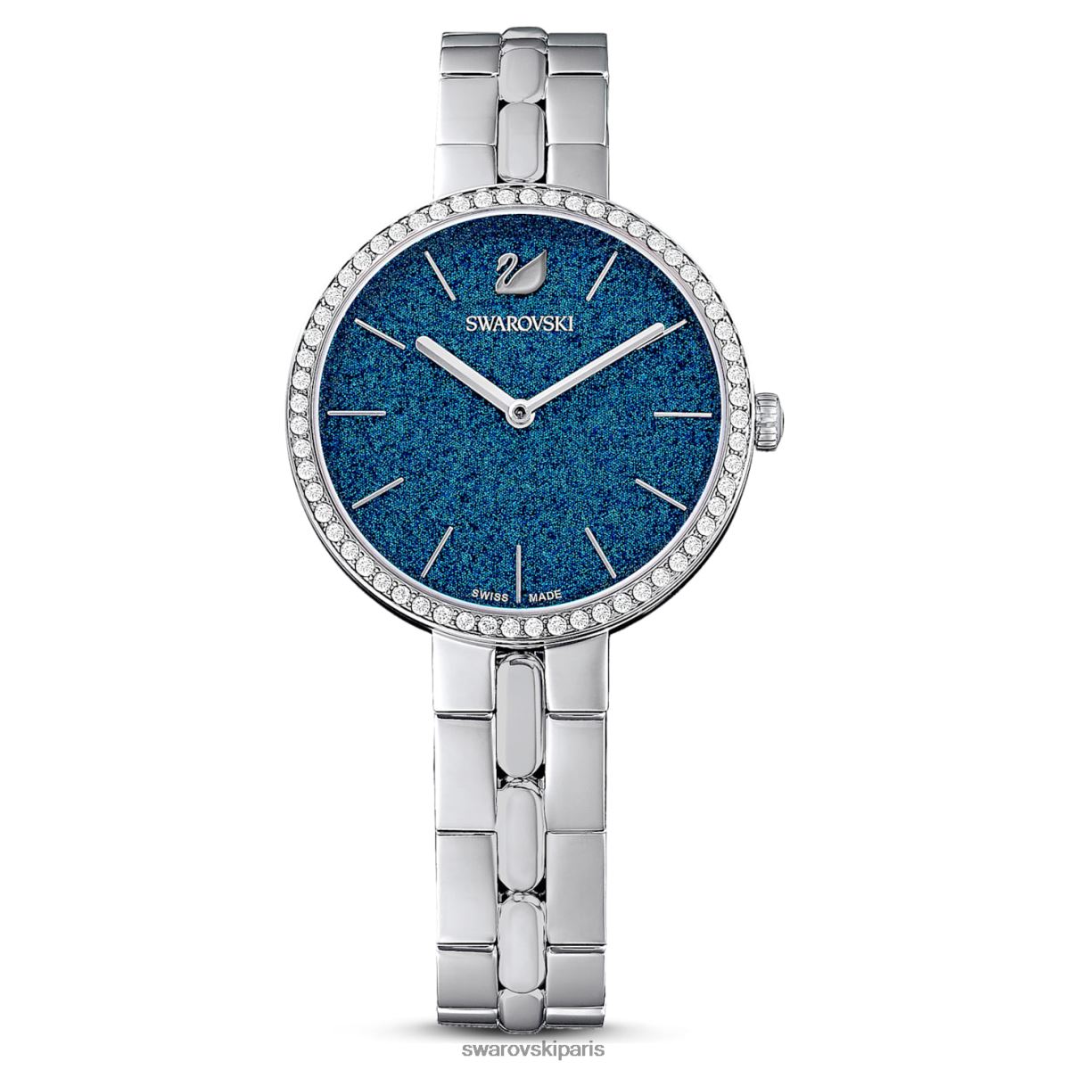 accessoires Swarovski montre cosmopolite fabrication suisse, bracelet en métal, bleu, acier inoxydable RZD0XJ1233