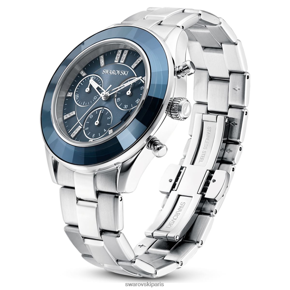 accessoires Swarovski montre de sport octea lux fabrication suisse, bracelet en métal, bleu, acier inoxydable RZD0XJ1246