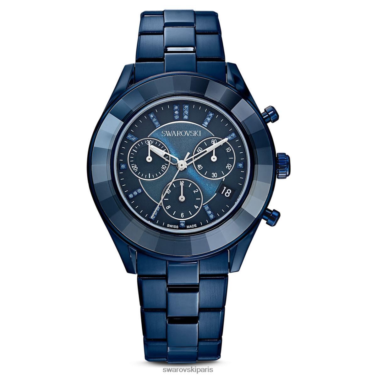 accessoires Swarovski montre de sport octea lux fabrication suisse, bracelet en métal, bleu, finition bleue RZD0XJ1232
