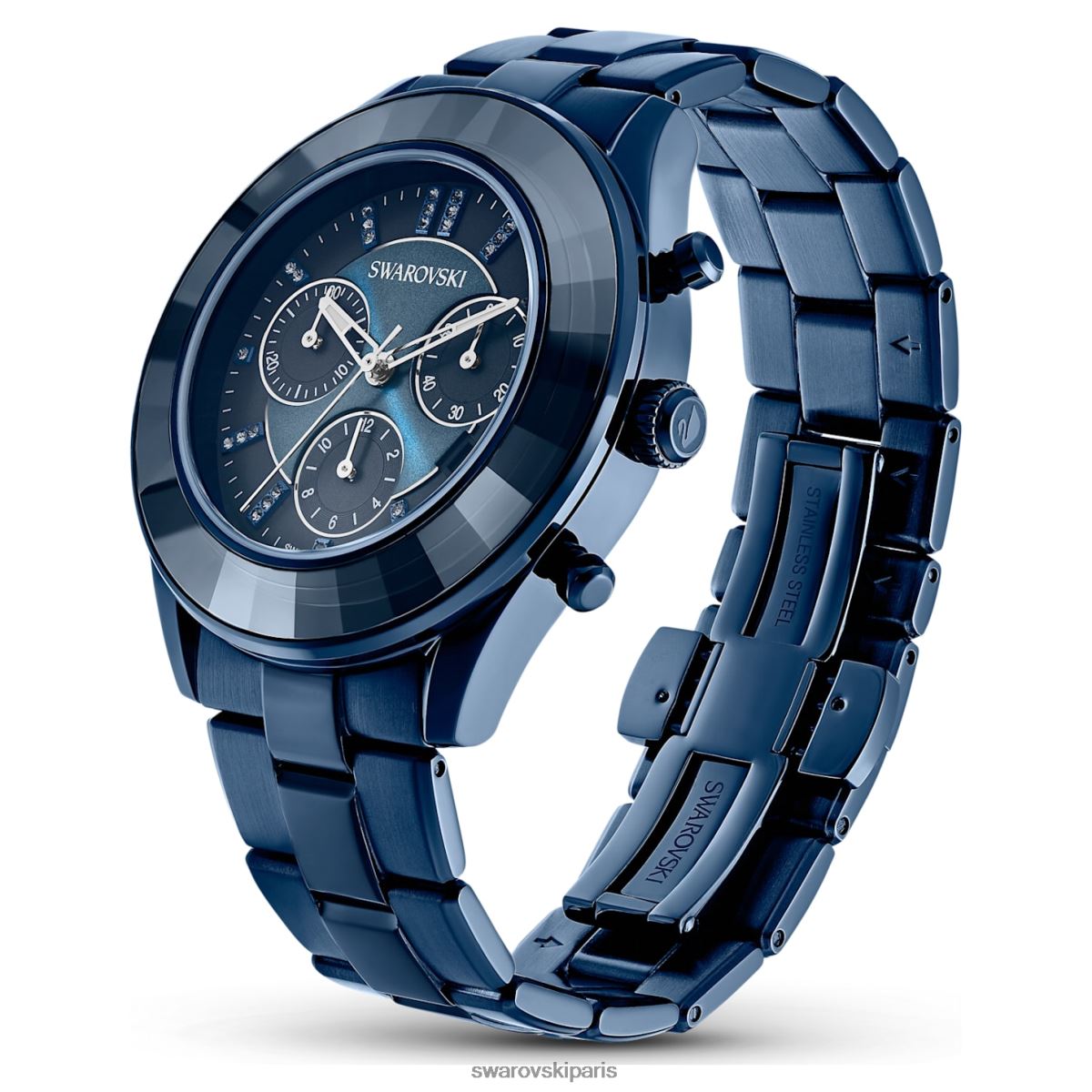 accessoires Swarovski montre de sport octea lux fabrication suisse, bracelet en métal, bleu, finition bleue RZD0XJ1232