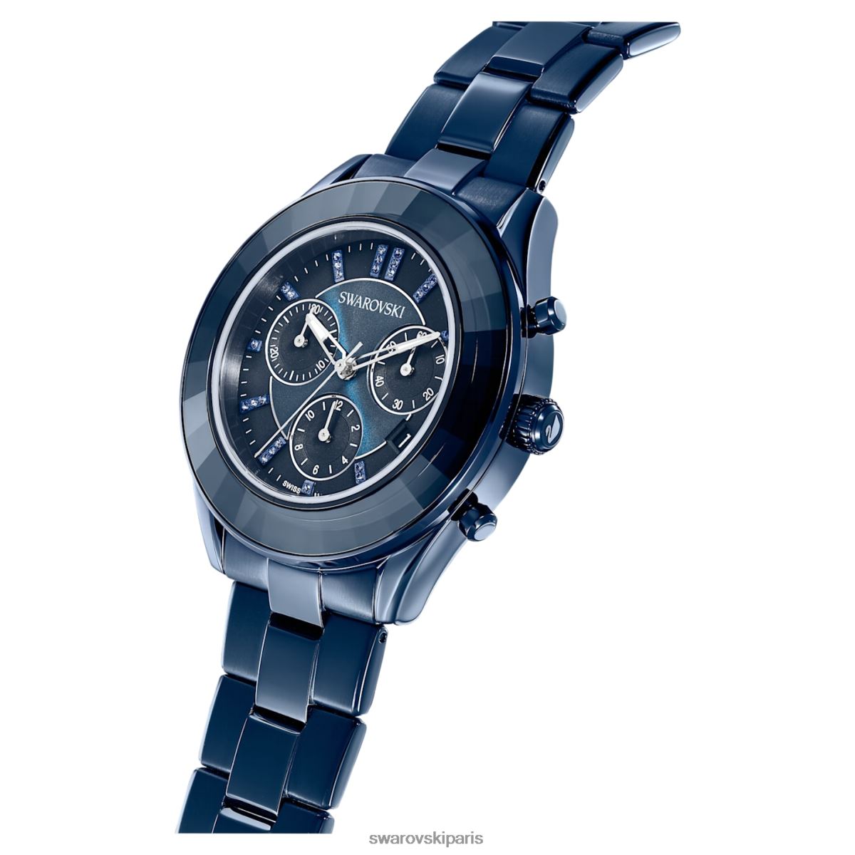 accessoires Swarovski montre de sport octea lux fabrication suisse, bracelet en métal, bleu, finition bleue RZD0XJ1232