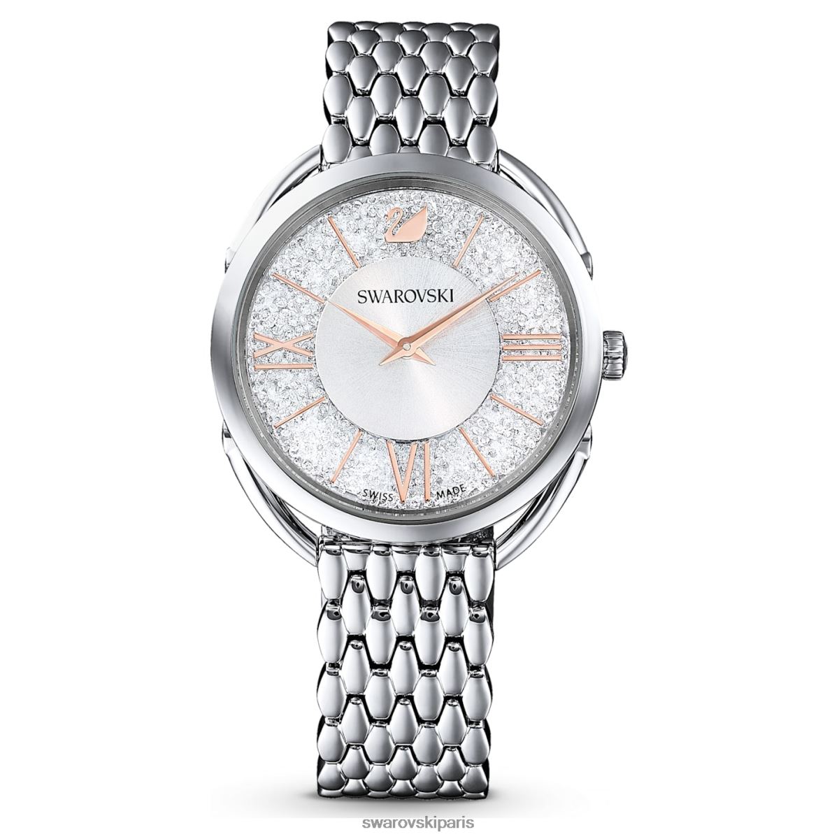 accessoires Swarovski montre glamour cristalline fabrication suisse, bracelet en métal, ton argenté, acier inoxydable RZD0XJ1245
